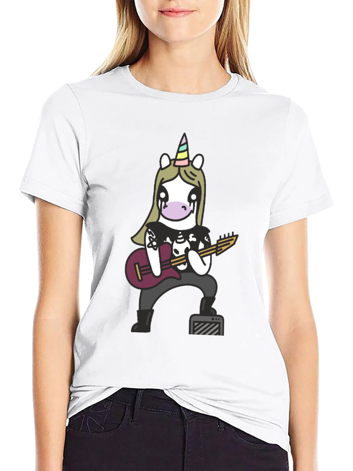 Metal Unicorn Graphic Tee - Black