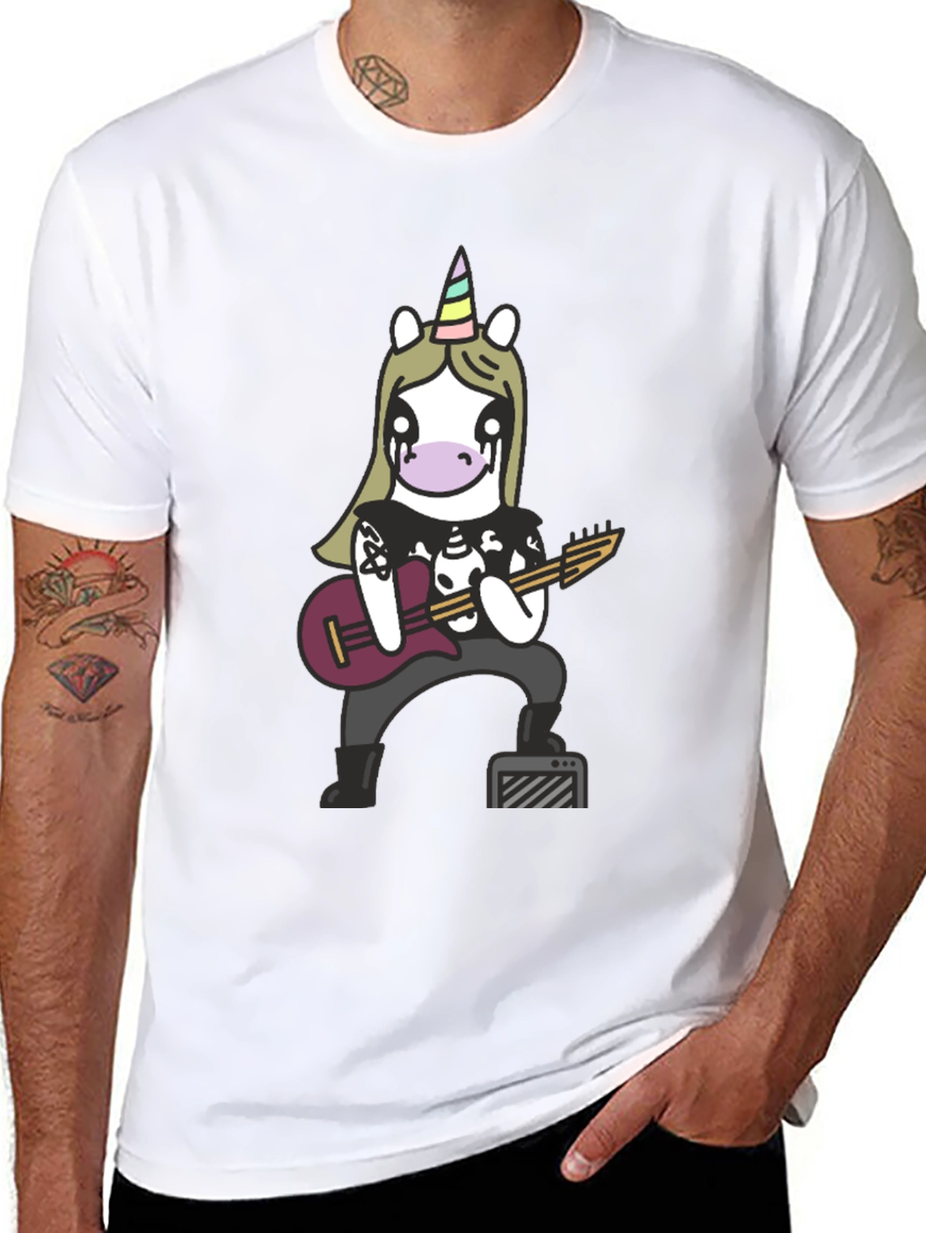 Metal Unicorn Graphic Tee - Black