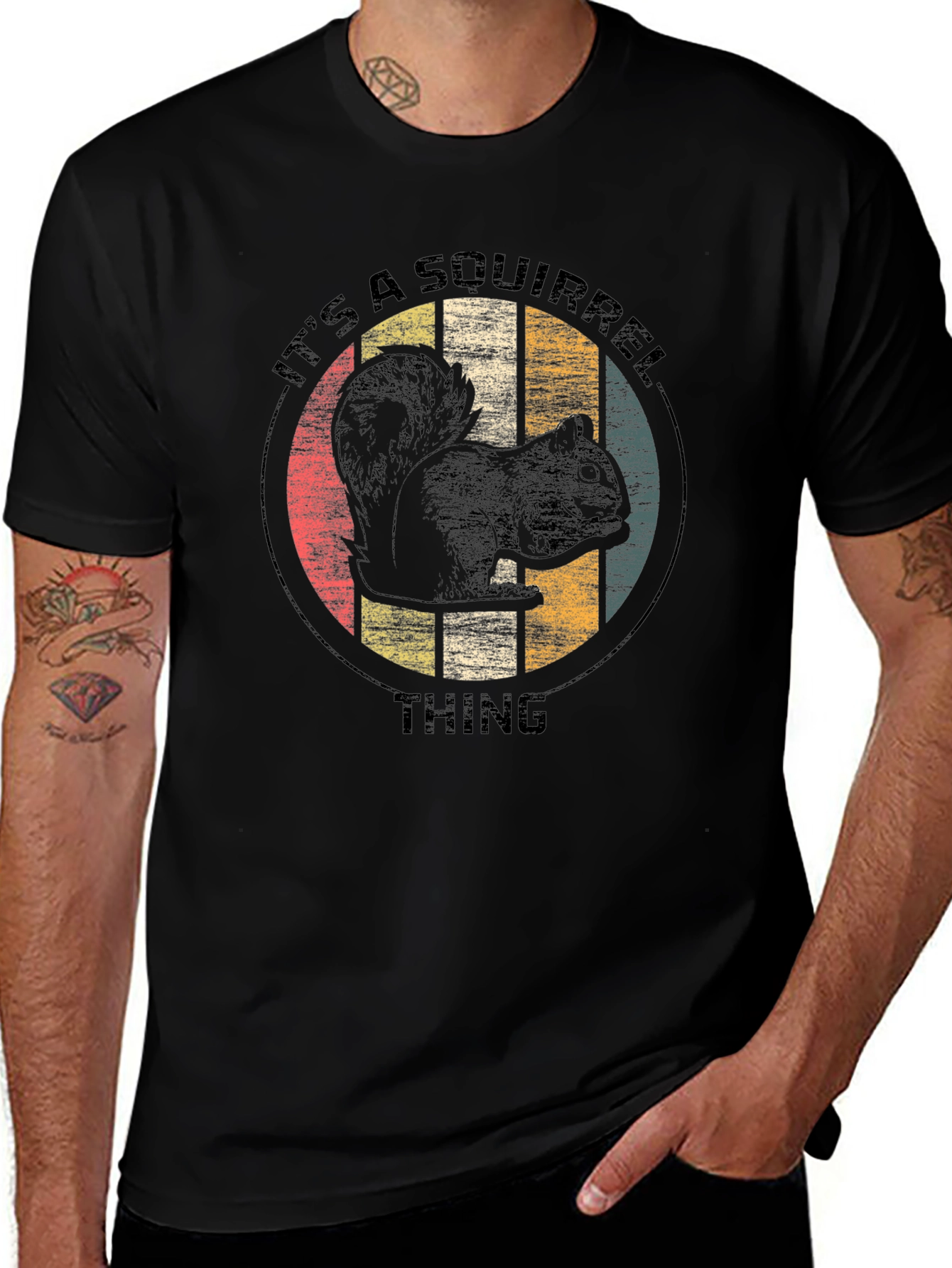 Its a Squirrel Thing Black Graphic Tee