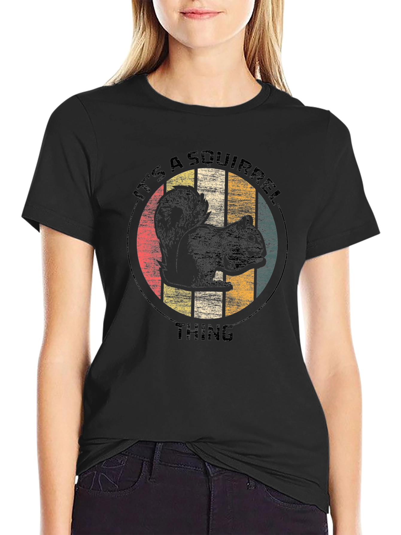 Its a Squirrel Thing Black Graphic Tee