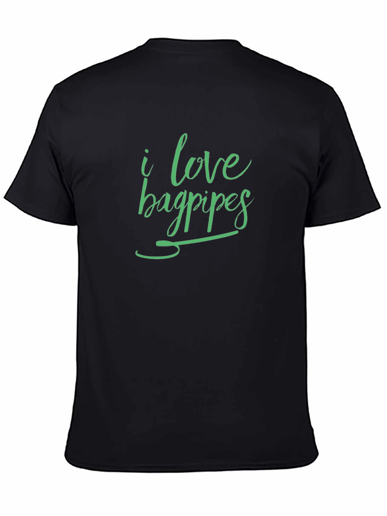 I Love Bagpipes Black T-Shirt