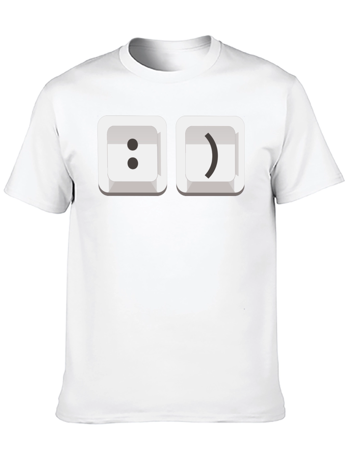 Black T-Shirt with Smiley Face Keyboard Keys
