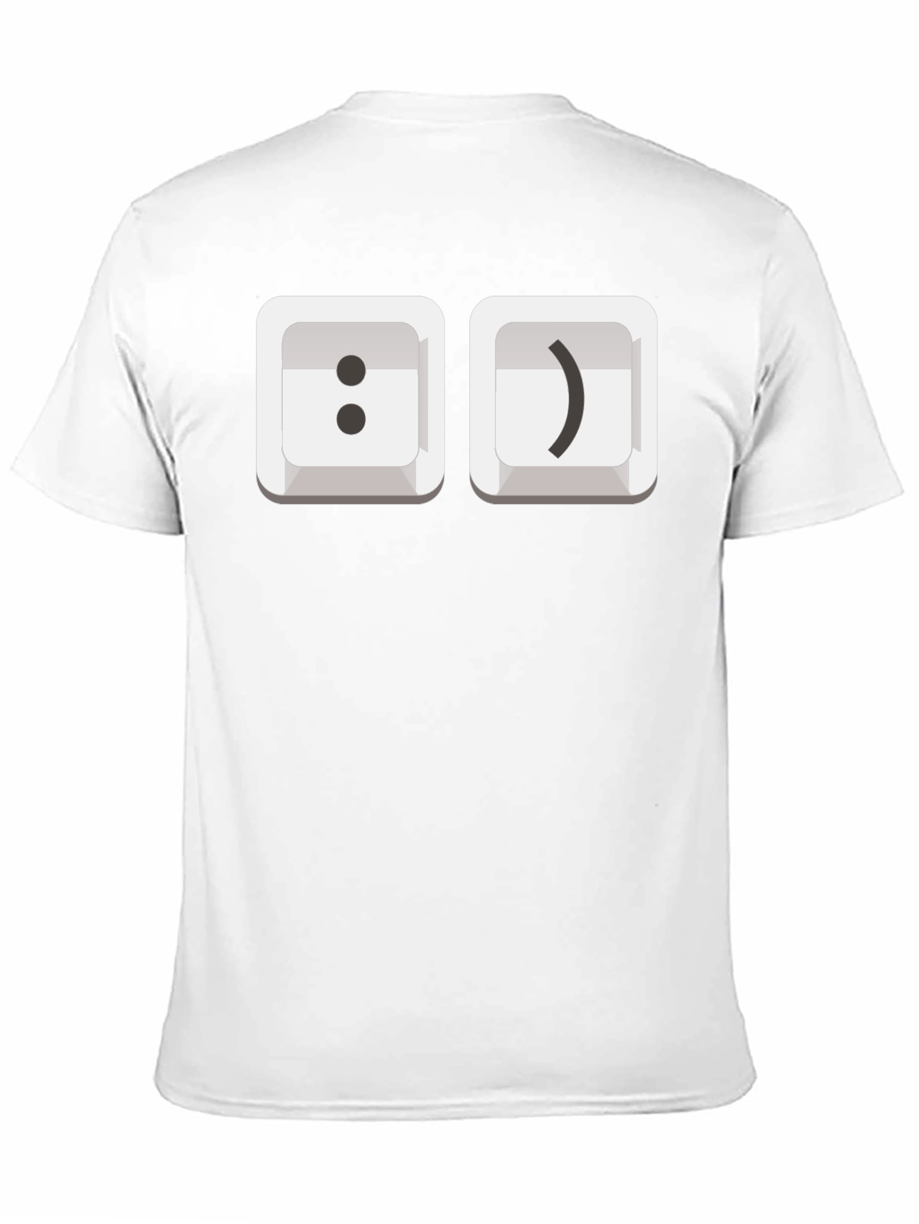 Black T-Shirt with Smiley Face Keyboard Keys