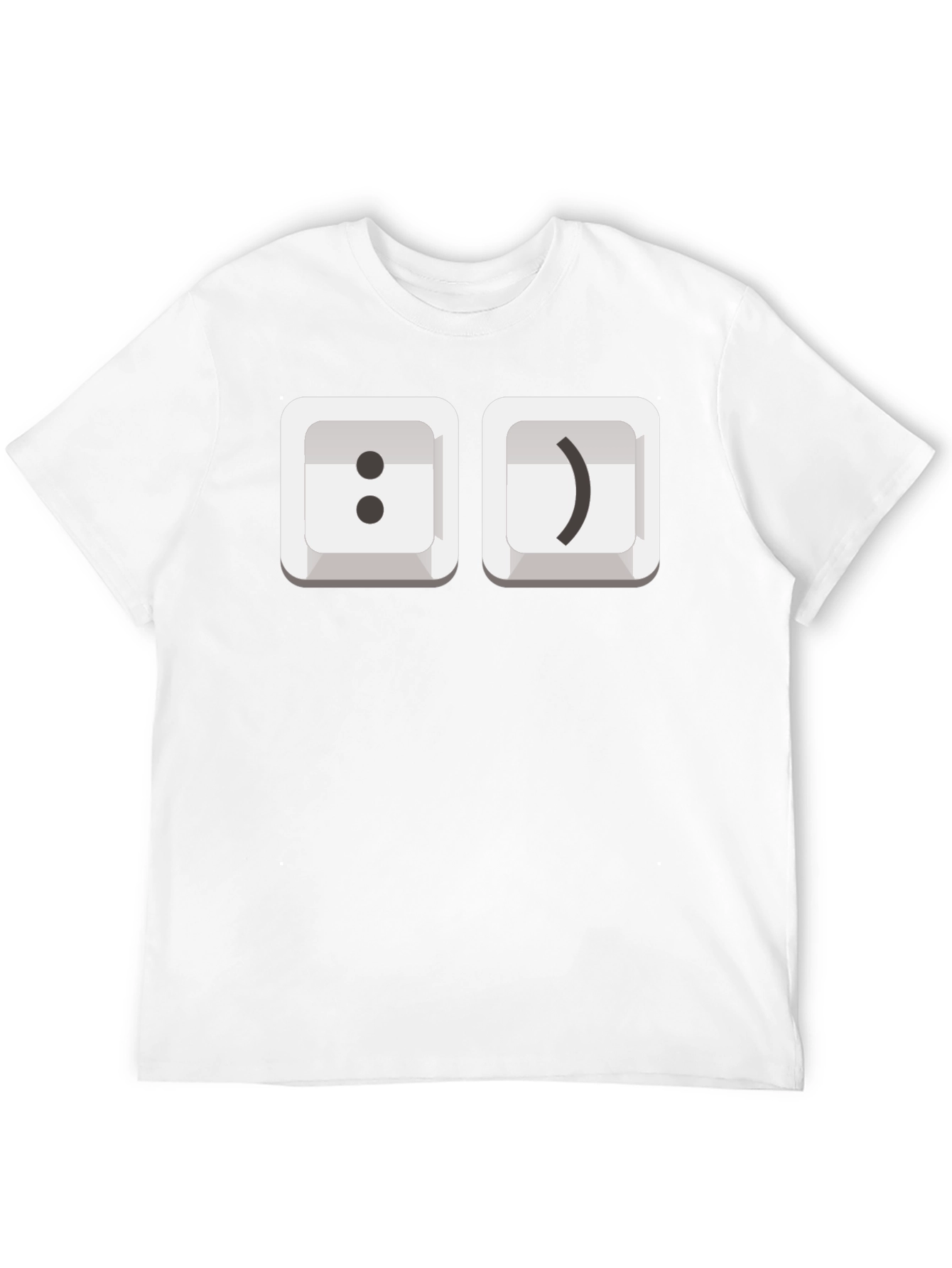 Black T-Shirt with Smiley Face Keyboard Keys