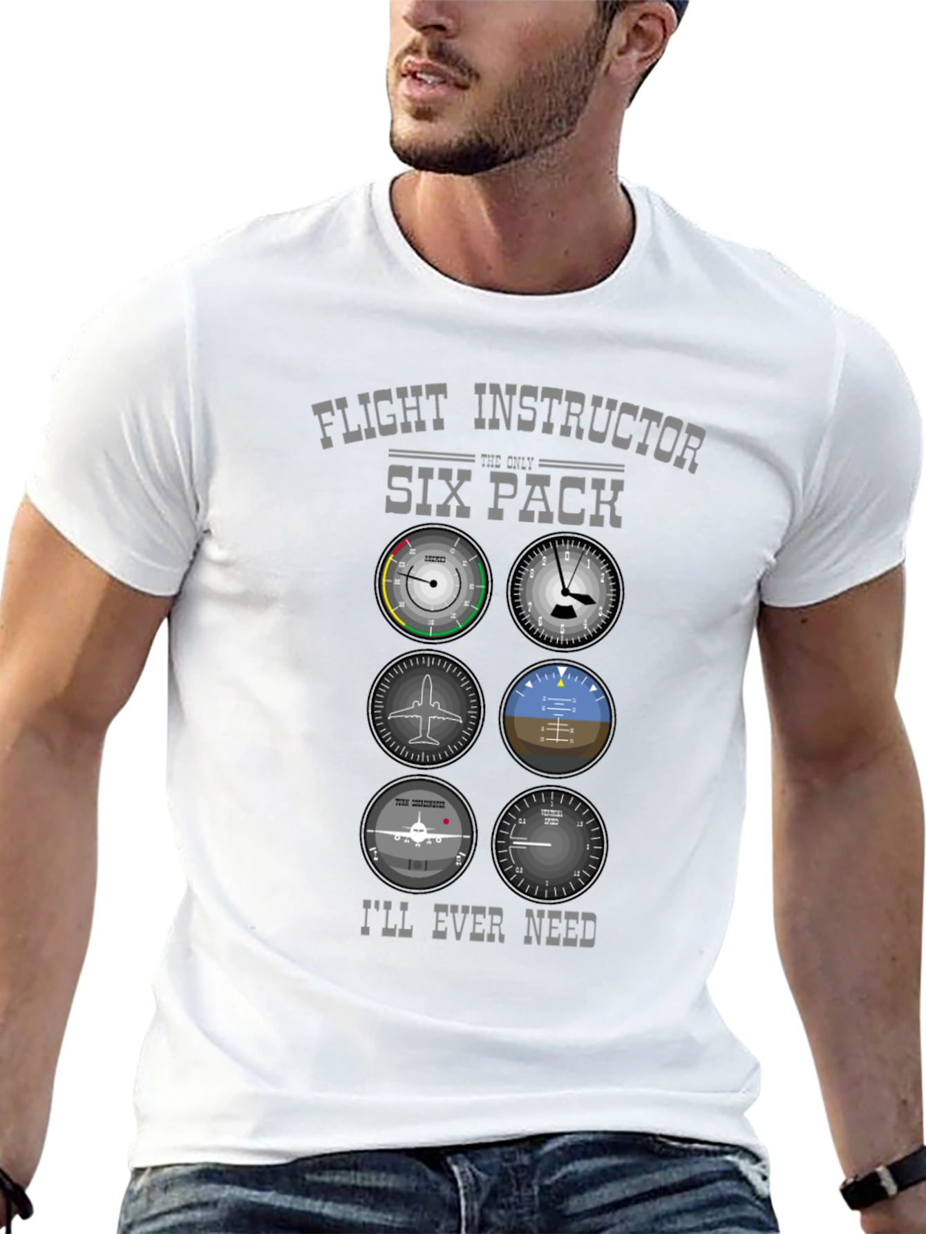 Flight Instructor Six Pack T-Shirt