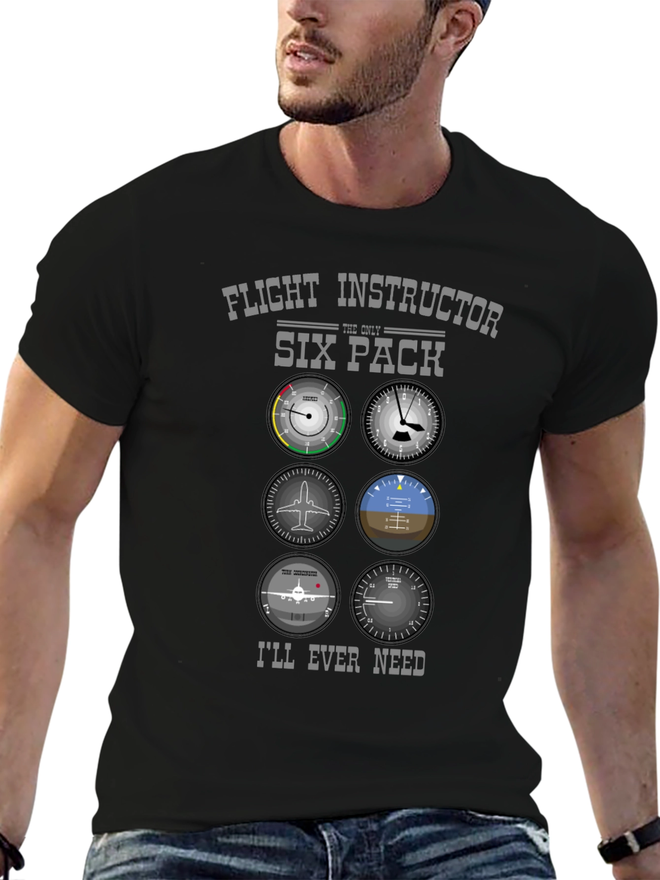 Flight Instructor Six Pack T-Shirt