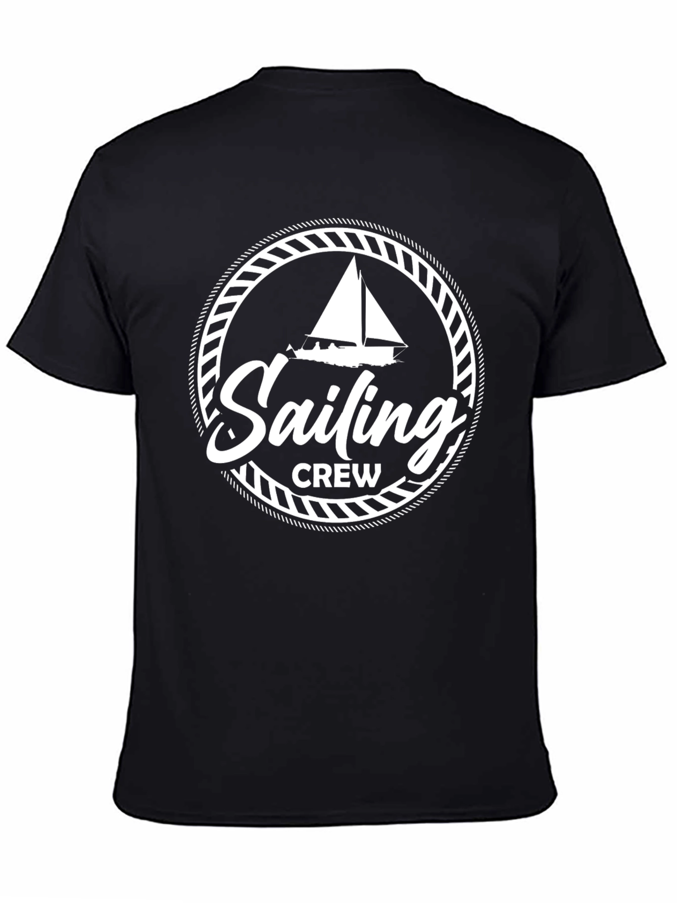 Sailing Crew Graphic Black T-Shirt