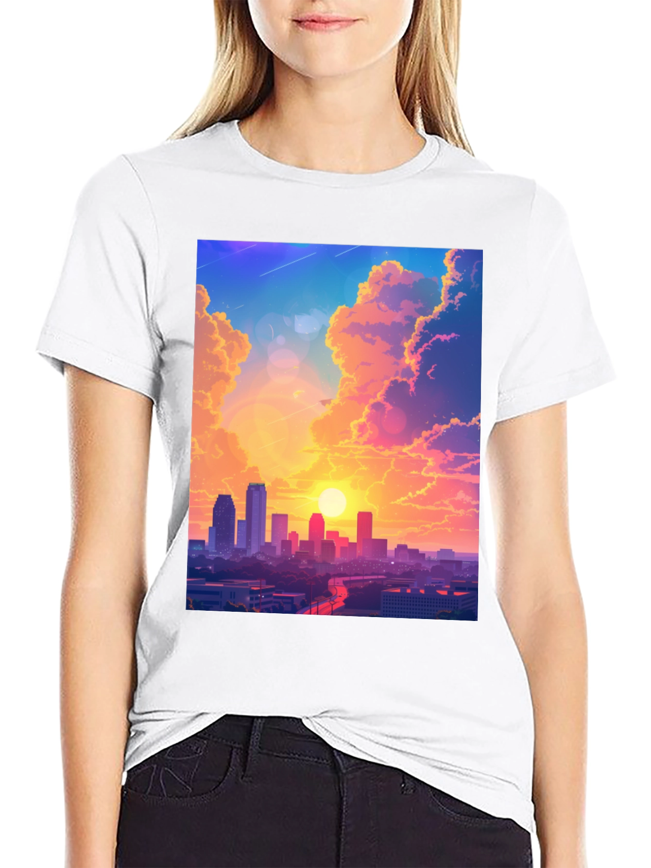 Sunset Cityscape Graphic Tee