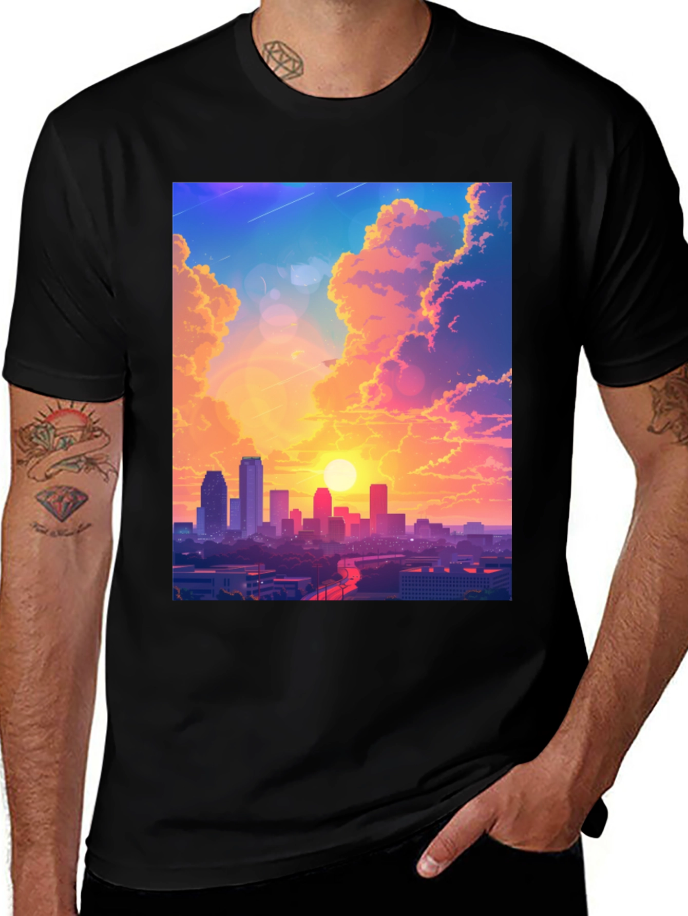 Sunset Cityscape Graphic Tee