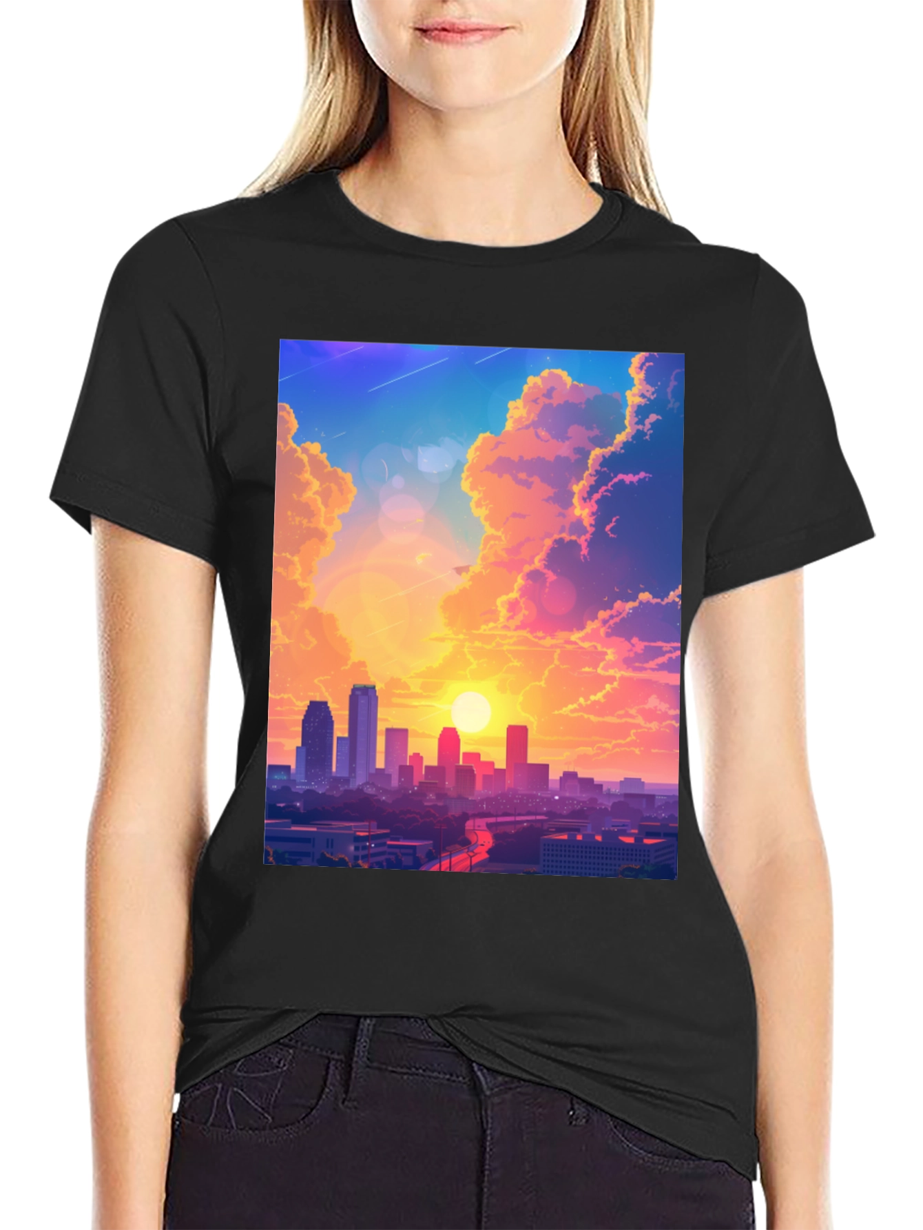 Sunset Cityscape Graphic Tee
