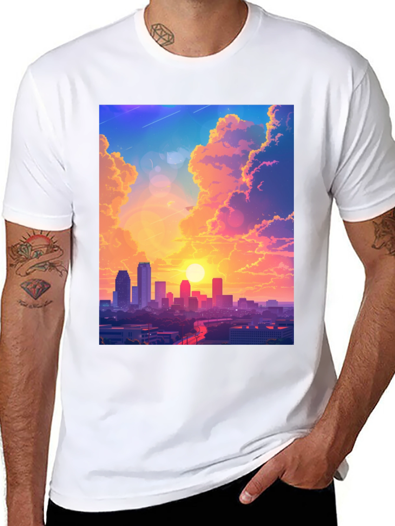 Sunset Cityscape Graphic Tee