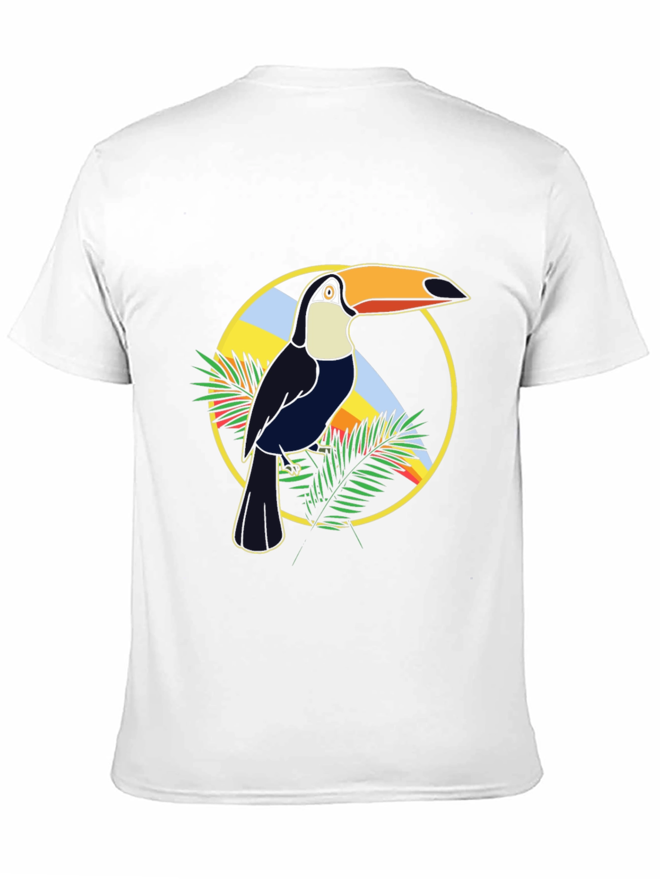 Tropical Toucan Graphic Tee - Black Cotton T-Shirt