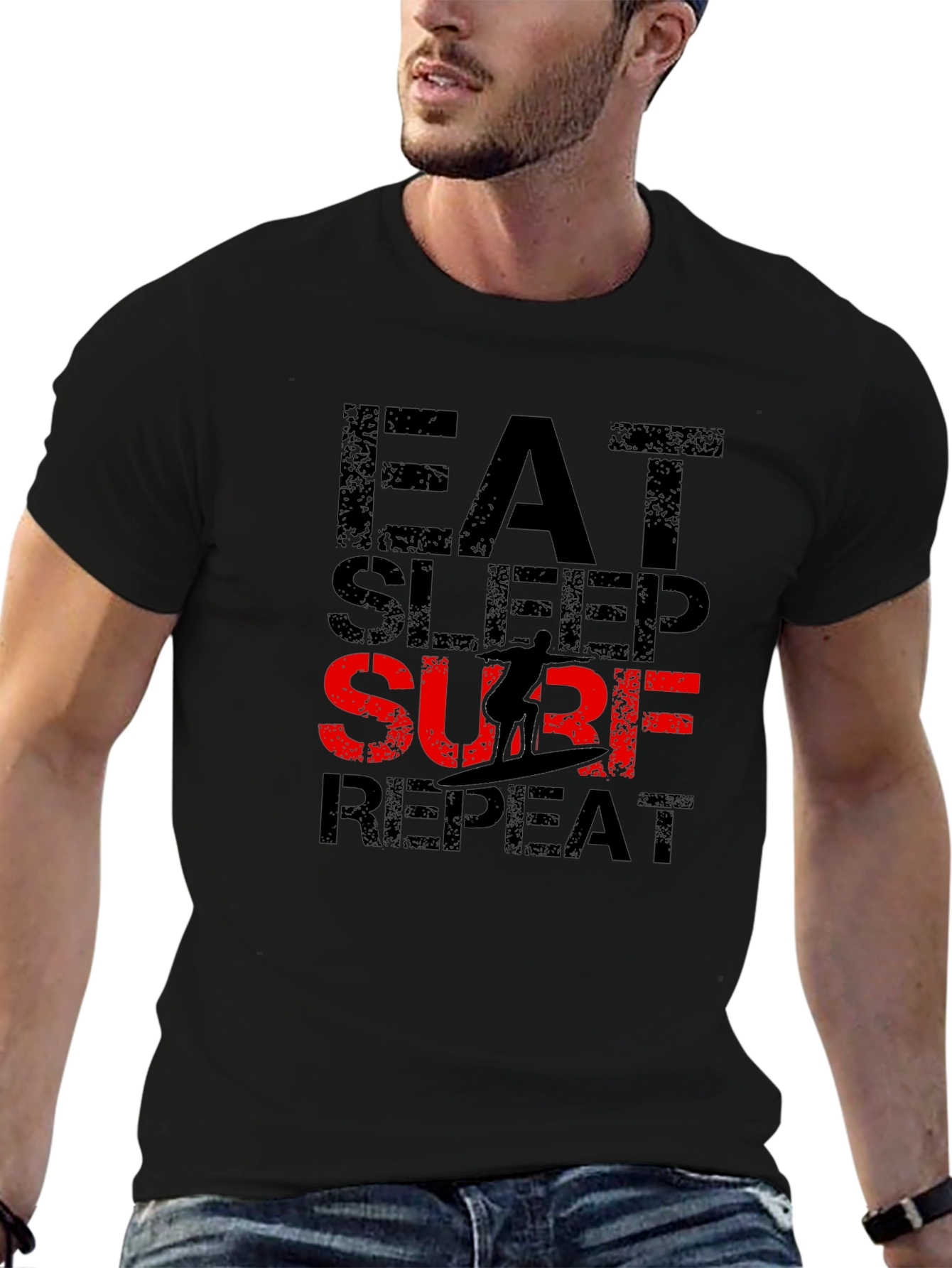 Eat Sleep Surf Repeat Graphic T-Shirt