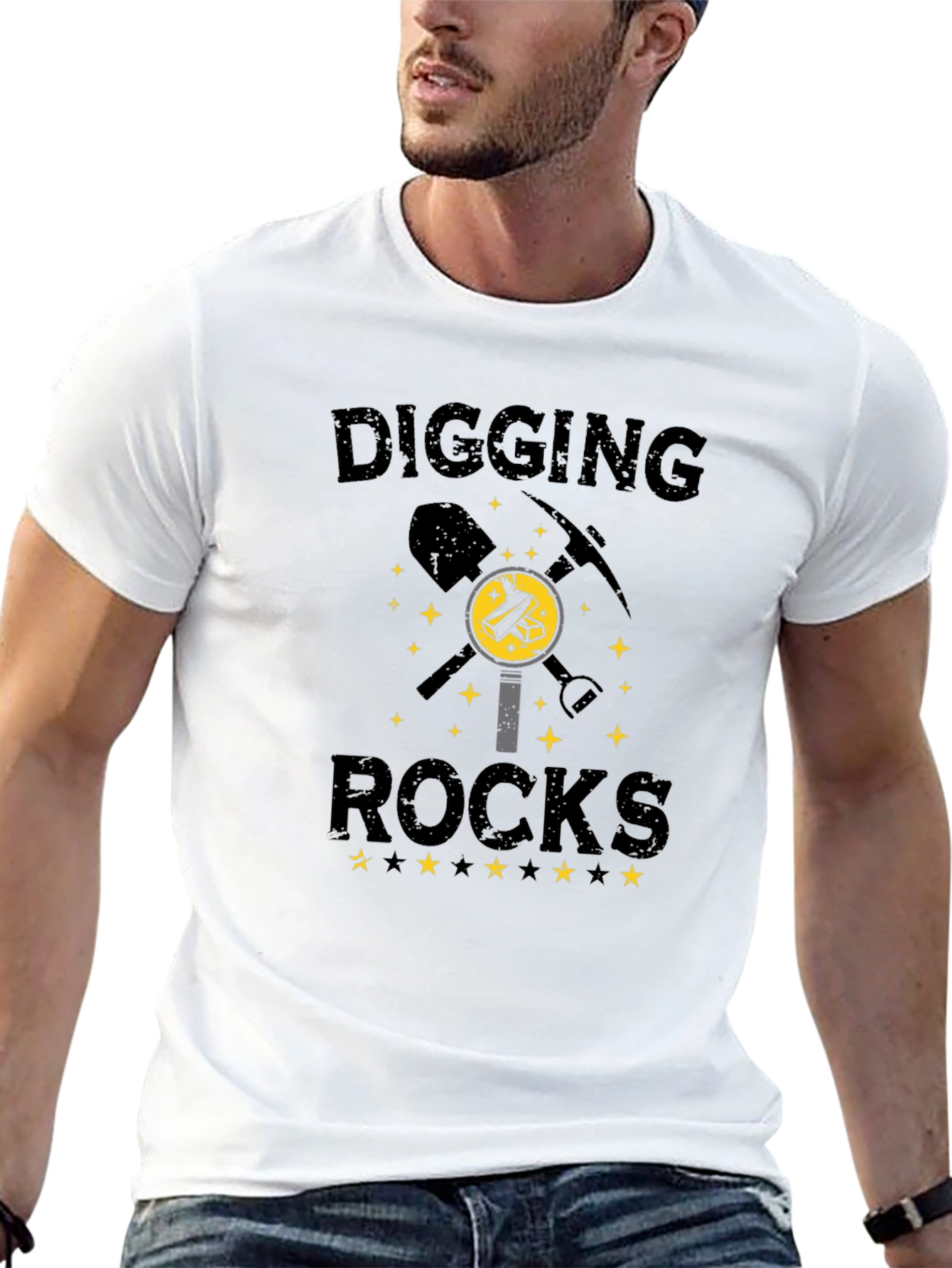 Digging Rocks Black T-Shirt