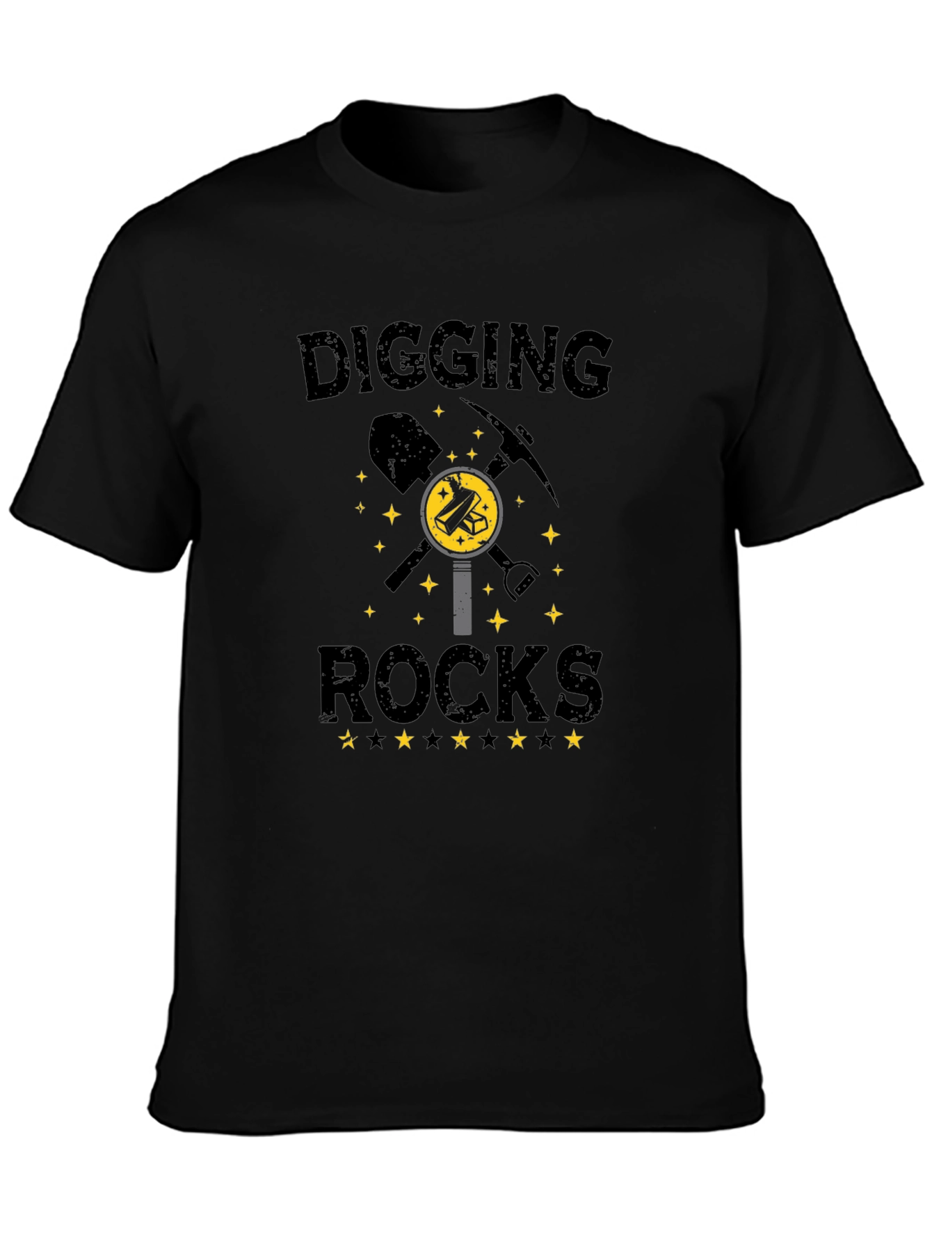 Digging Rocks Black T-Shirt