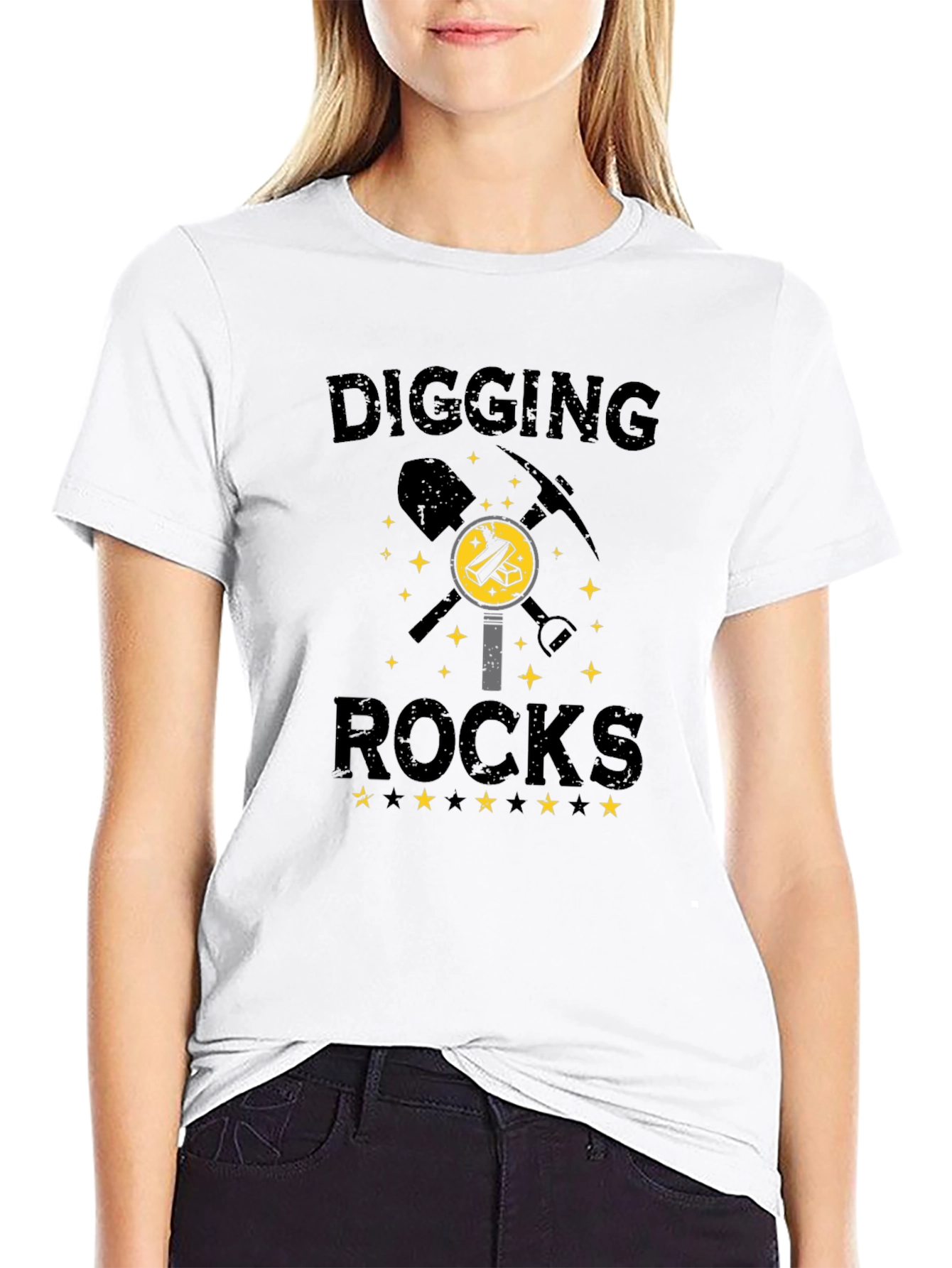 Digging Rocks Black T-Shirt