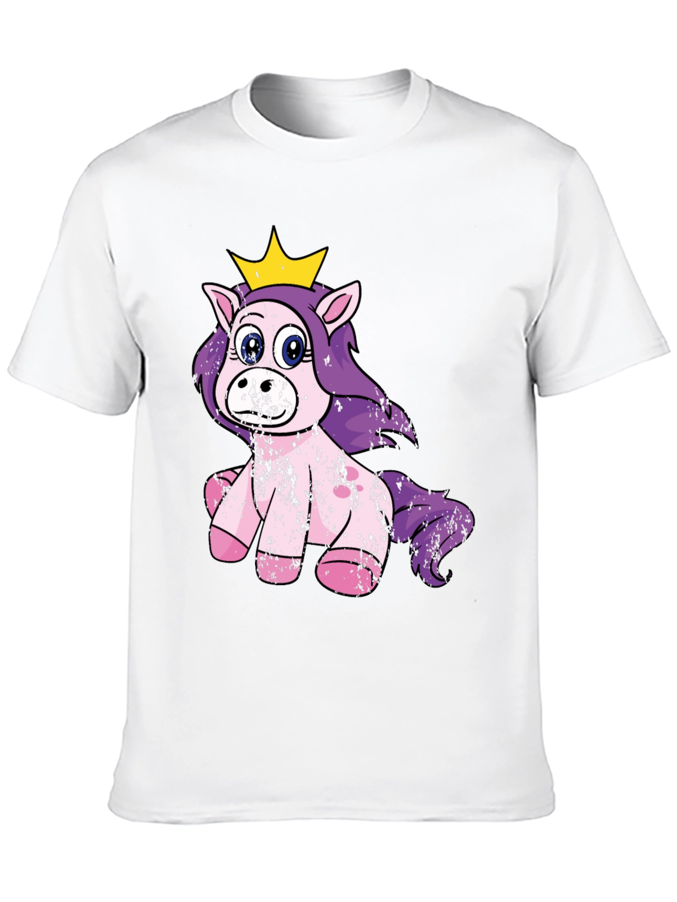 Cute Princess Unicorn Black T-Shirt