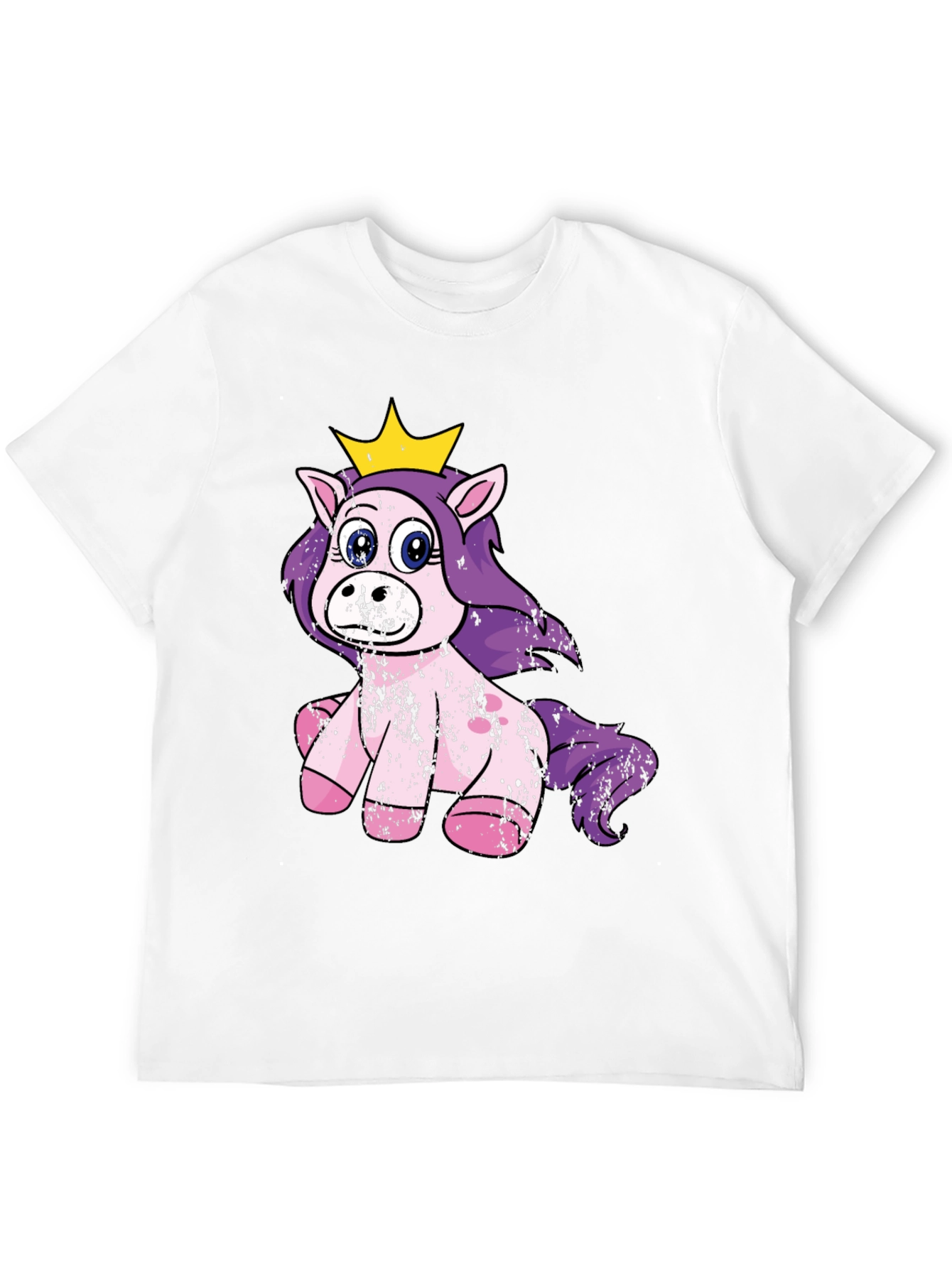 Cute Princess Unicorn Black T-Shirt