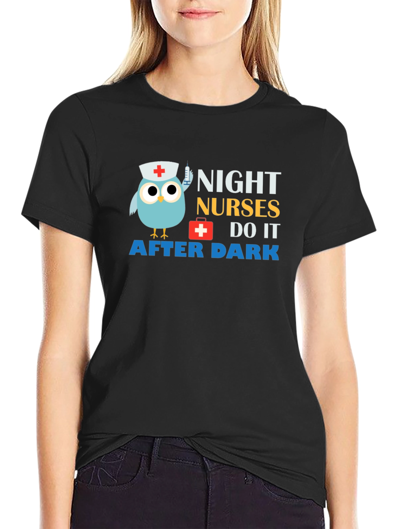 Night Nurses Owl T-Shirt Funny Nurse Tee