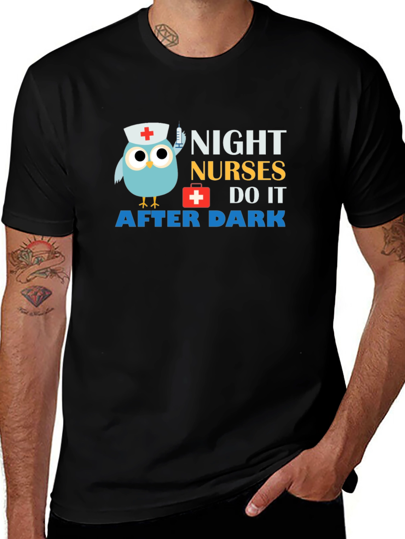 Night Nurses Owl T-Shirt Funny Nurse Tee