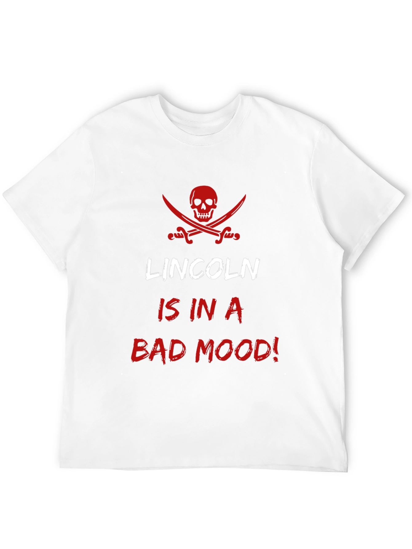 Lincoln Bad Mood T-Shirt - Pirate Skull Design