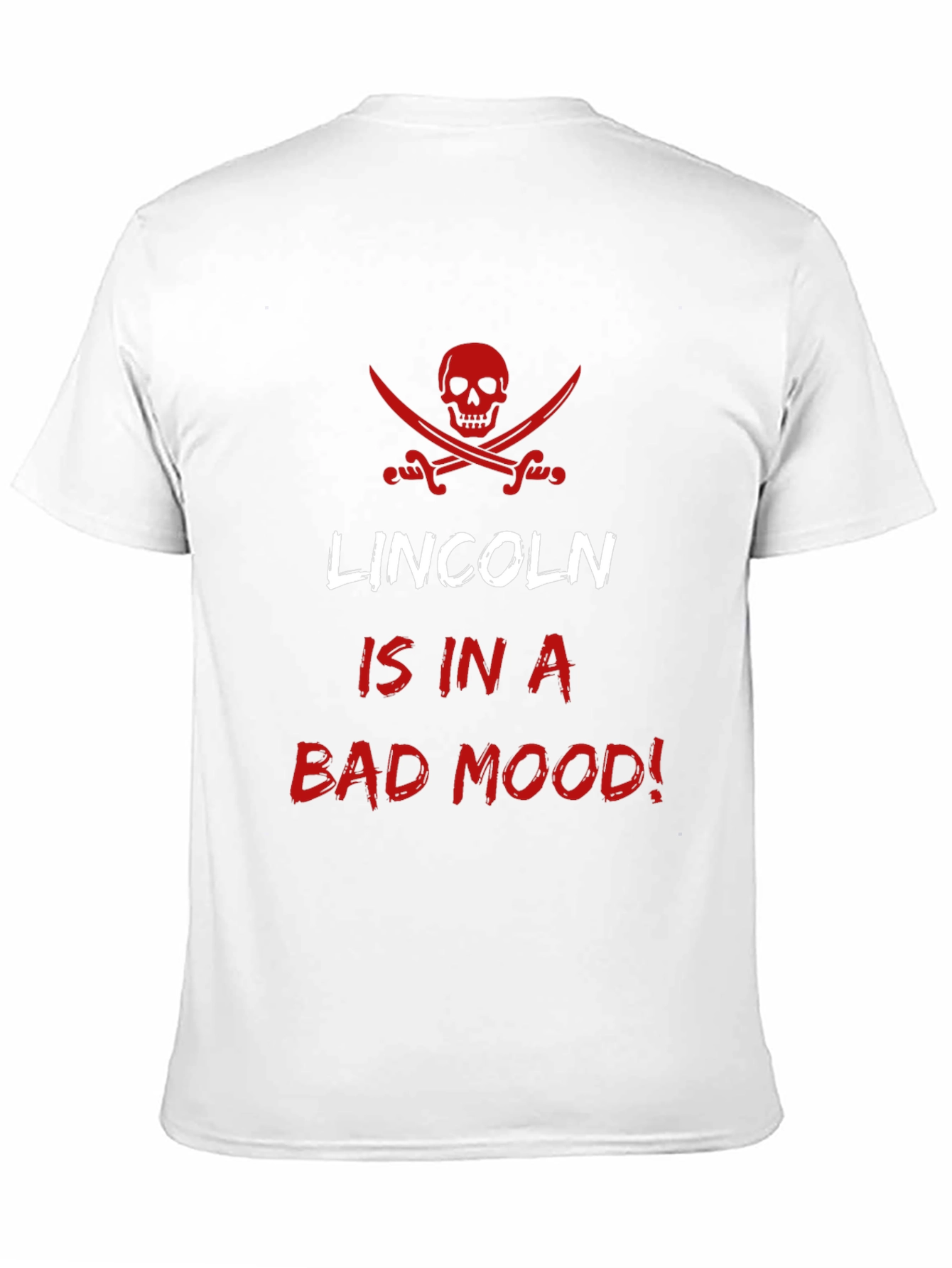 Lincoln Bad Mood T-Shirt - Pirate Skull Design