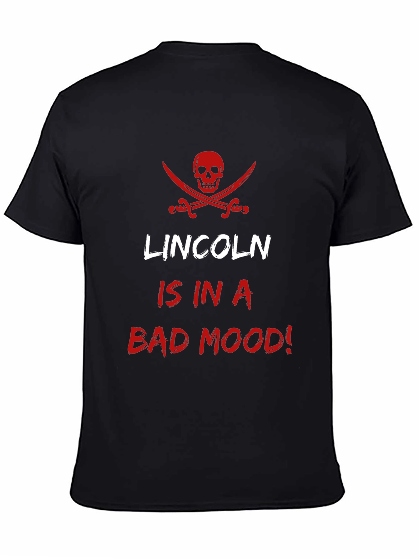 Lincoln Bad Mood T-Shirt - Pirate Skull Design