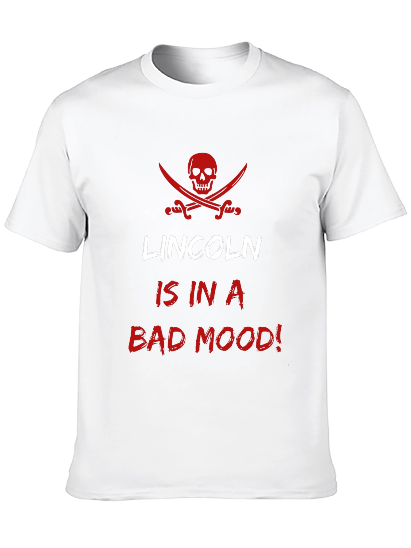 Lincoln Bad Mood T-Shirt - Pirate Skull Design