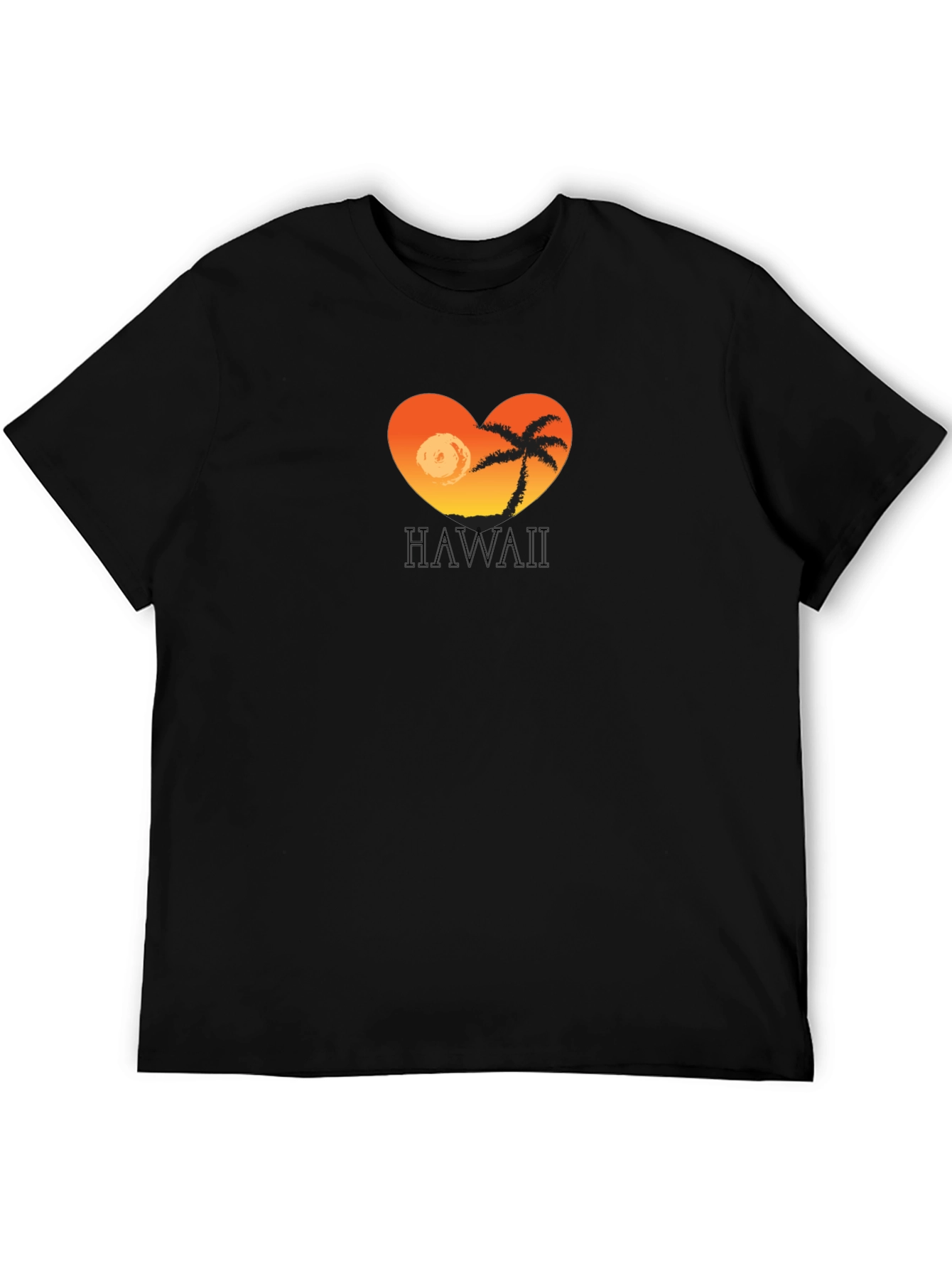 Hawaii Sunset Heart T-Shirt - Tropical Island Tee