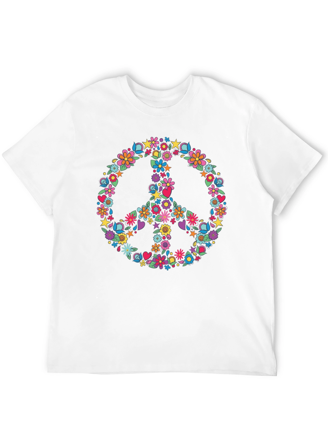 Floral Peace Sign Graphic T-Shirt