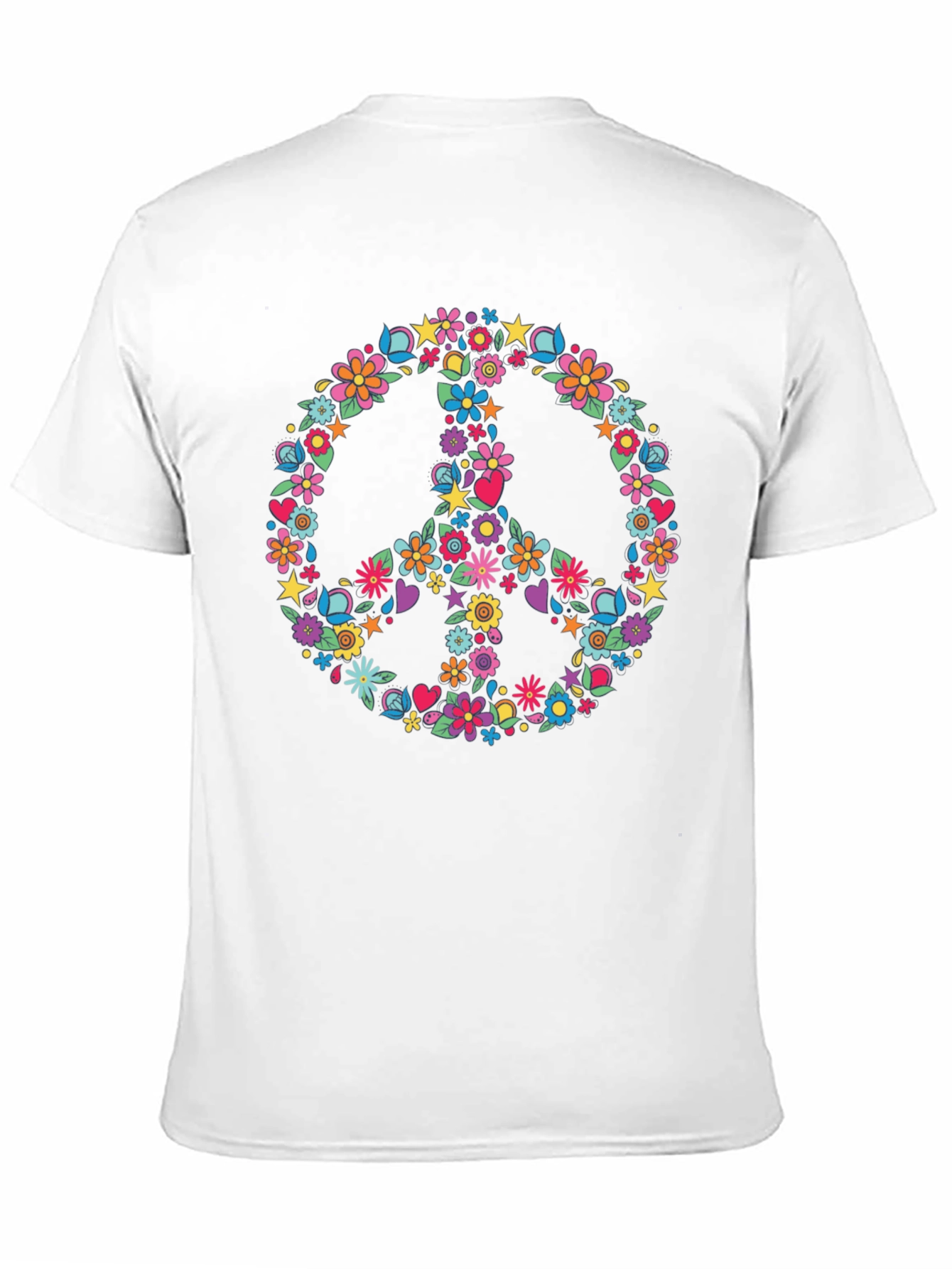 Floral Peace Sign Graphic T-Shirt