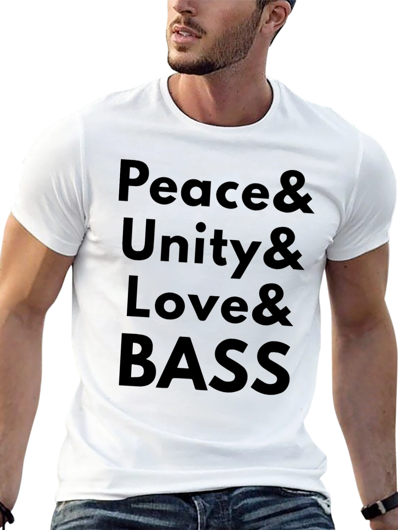 Peace Unity Love Bass Graphic T-Shirt