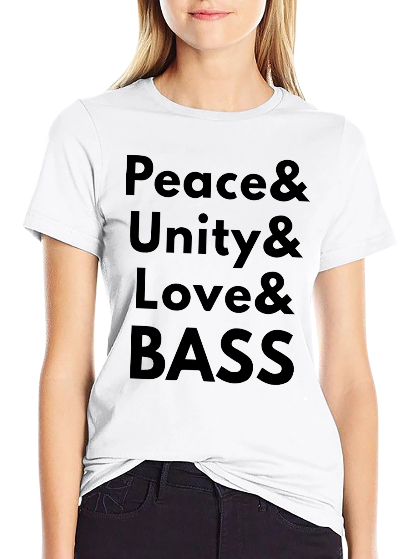 Peace Unity Love Bass Graphic T-Shirt