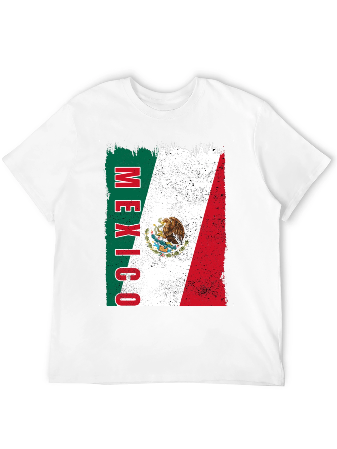Mexico Flag Graphic Tee - Black Cotton T-Shirt