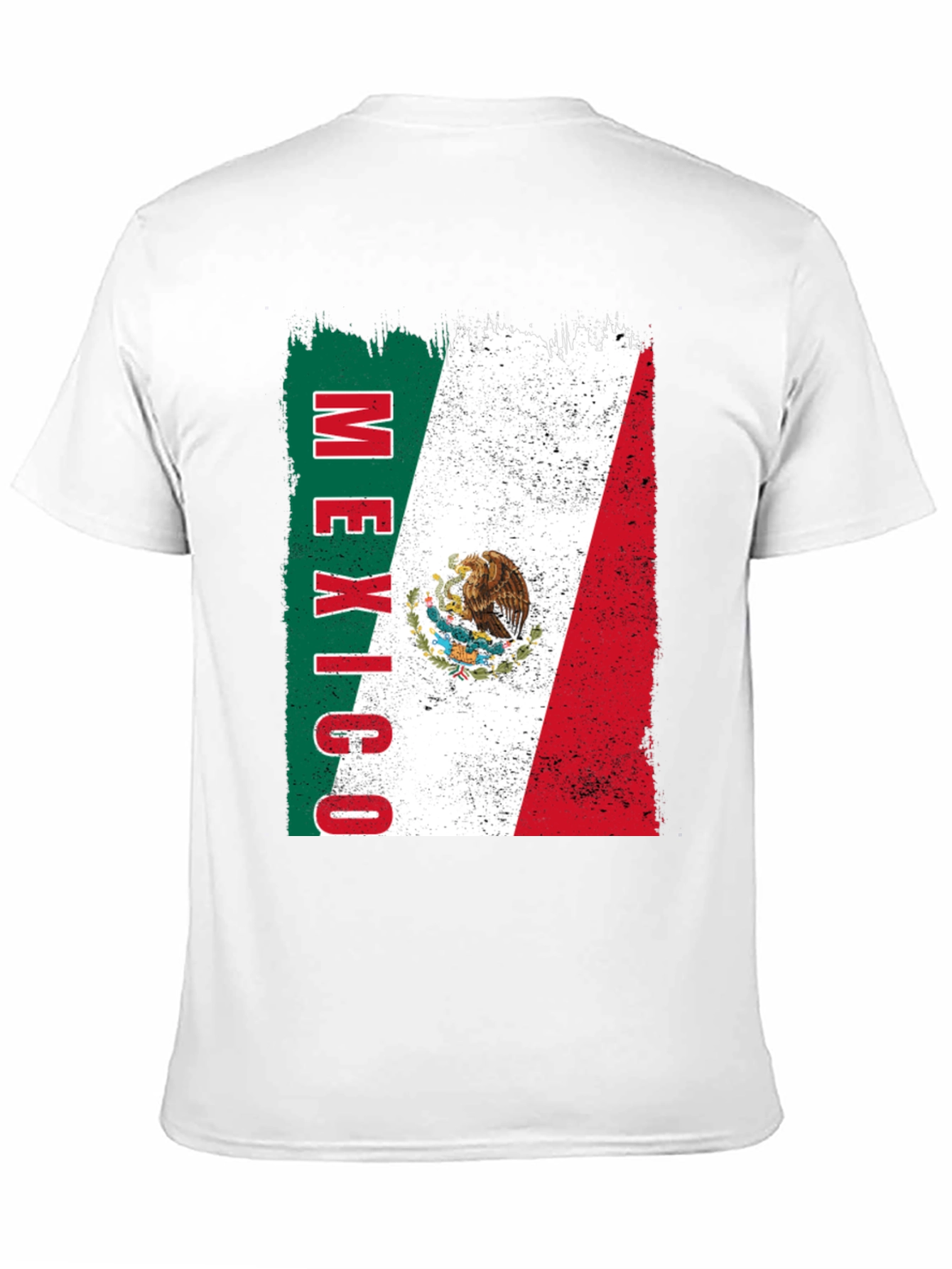 Mexico Flag Graphic Tee - Black Cotton T-Shirt