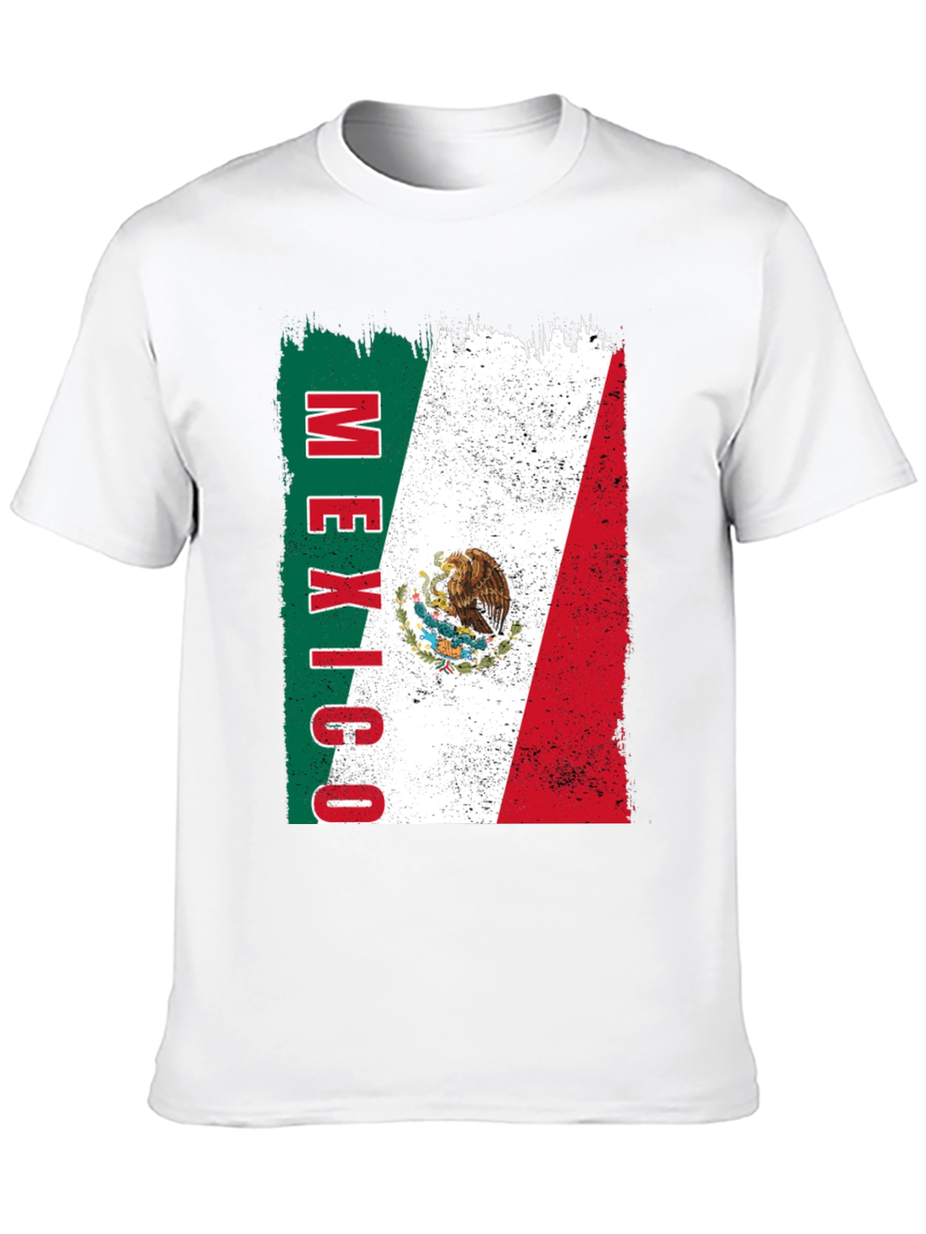Mexico Flag Graphic Tee - Black Cotton T-Shirt