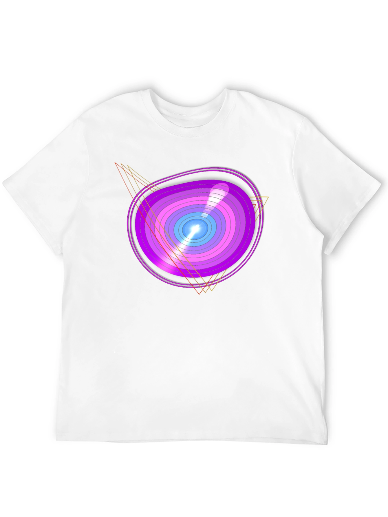 Geometric Oval Graphic Print Black T-Shirt