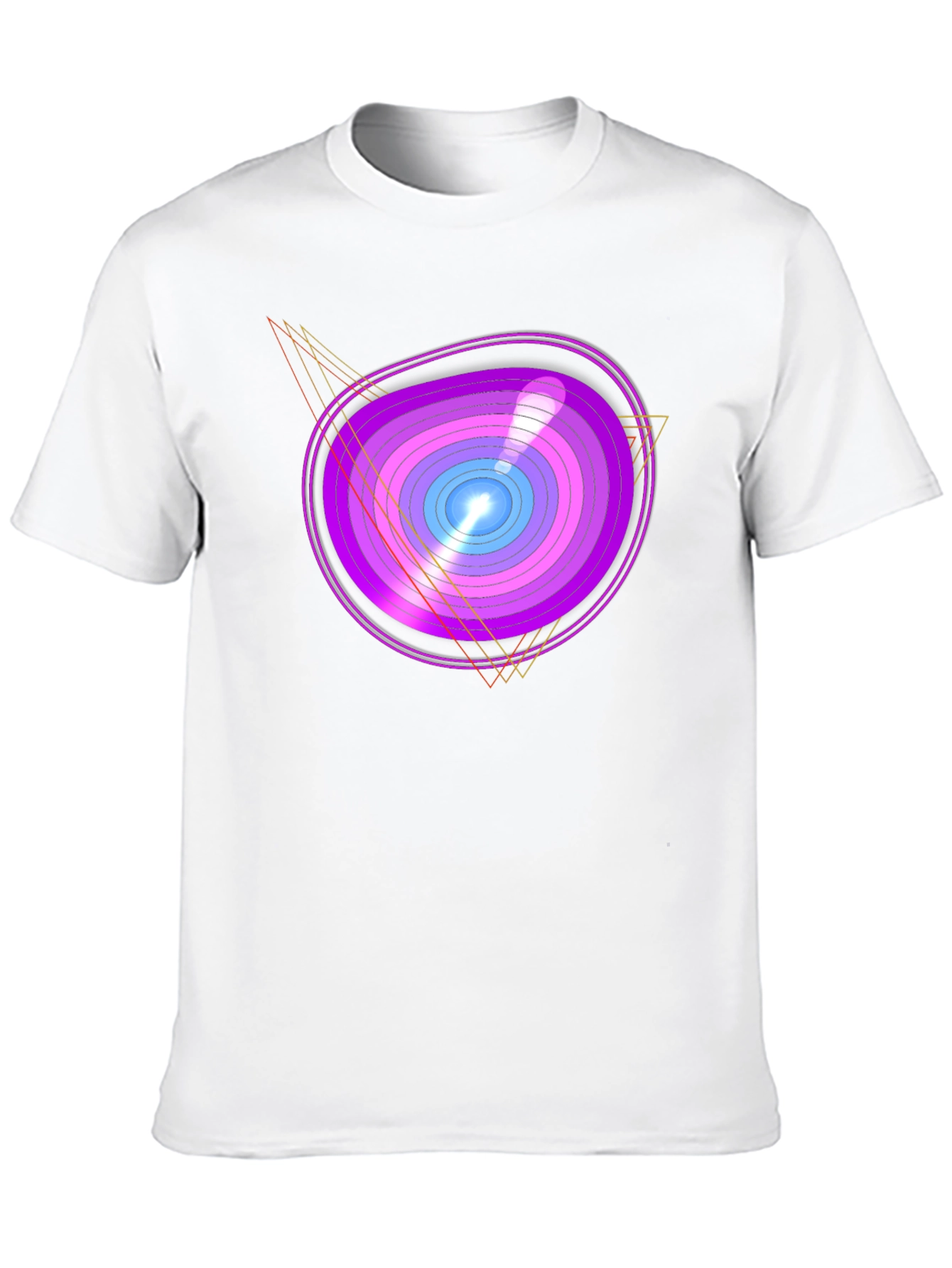Geometric Oval Graphic Print Black T-Shirt