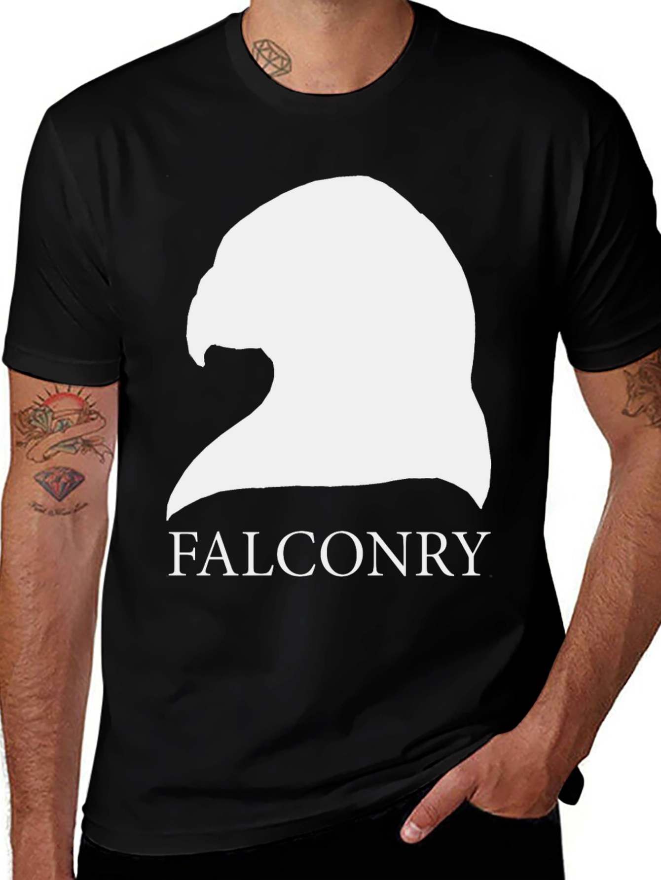 Falconry Graphic Tee - Bird Lovers Black T-Shirt