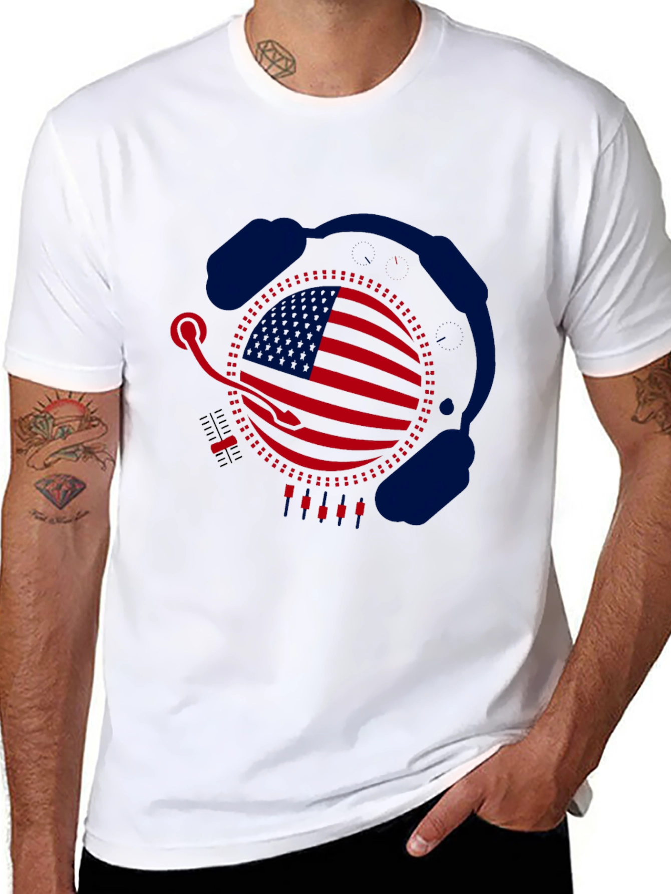 American DJ Headphone Graphic T-Shirt