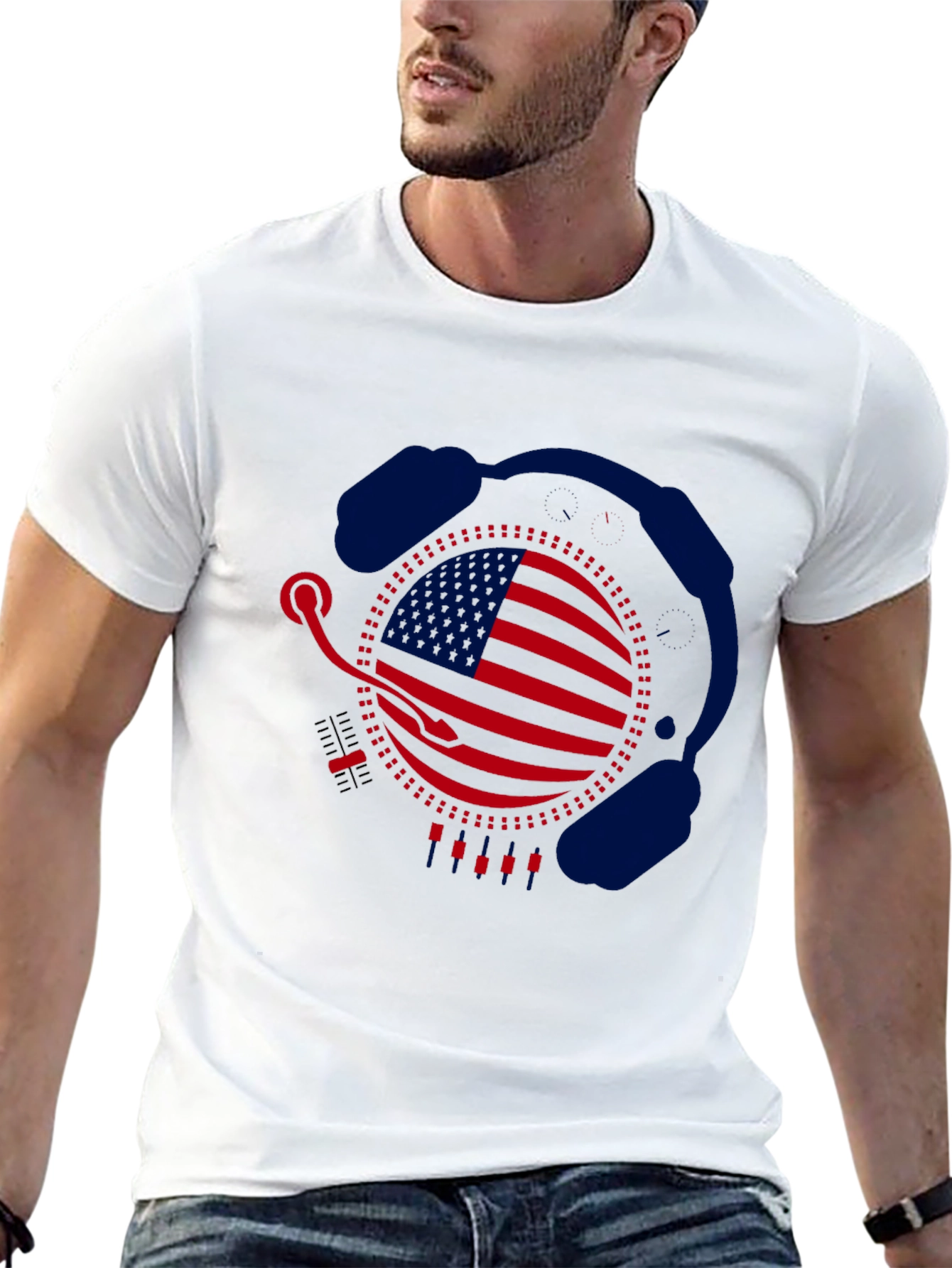 American DJ Headphone Graphic T-Shirt