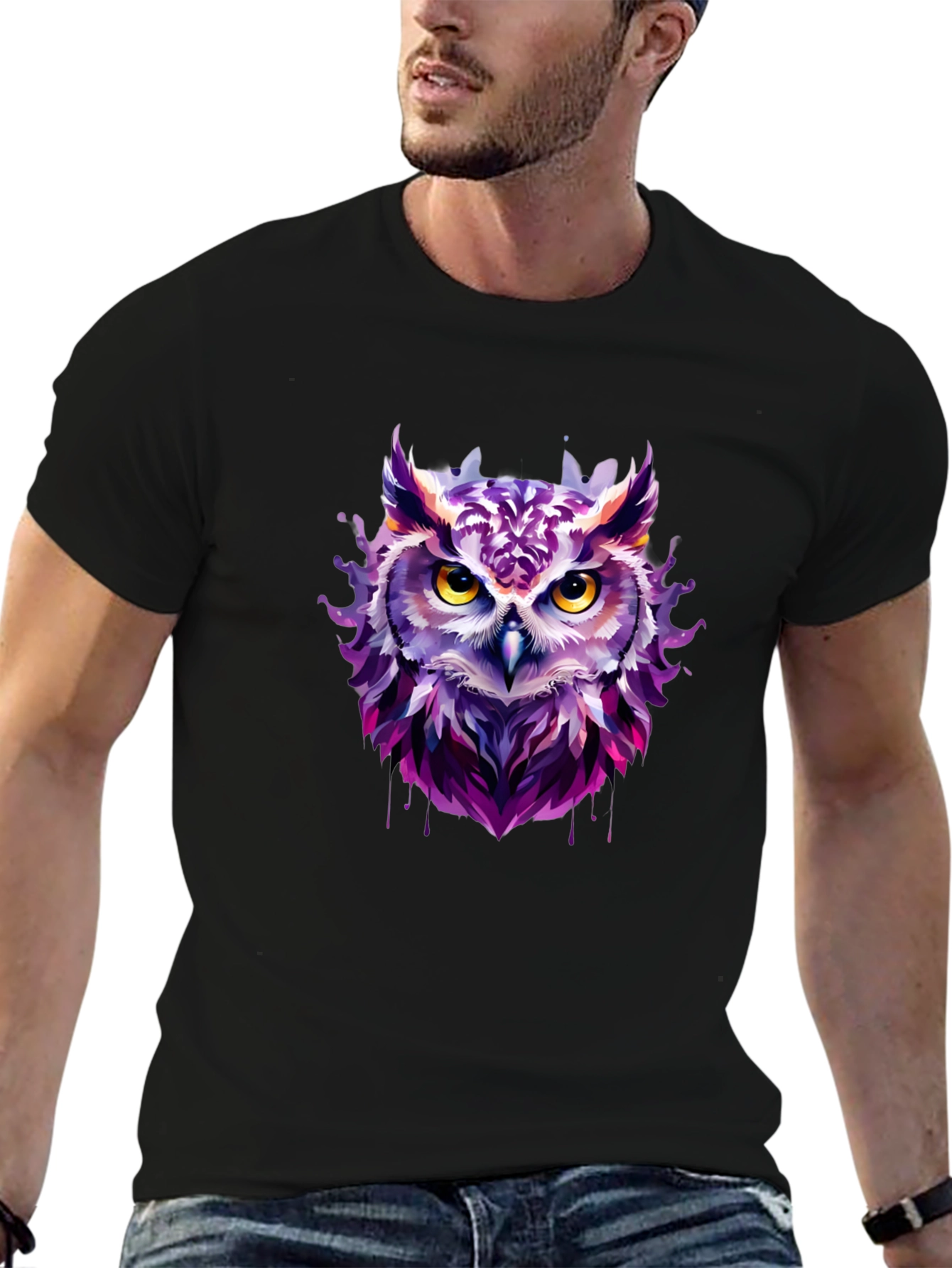 Artistic Owl Graphic Tee - Unique Design