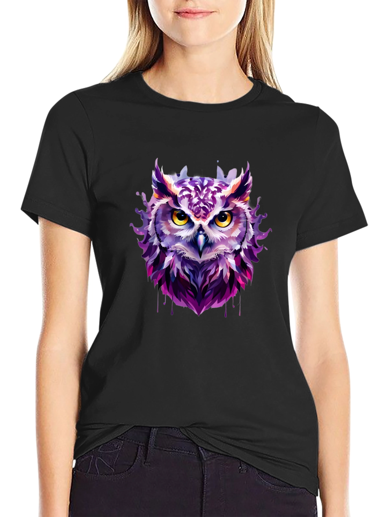 Artistic Owl Graphic Tee - Unique Design