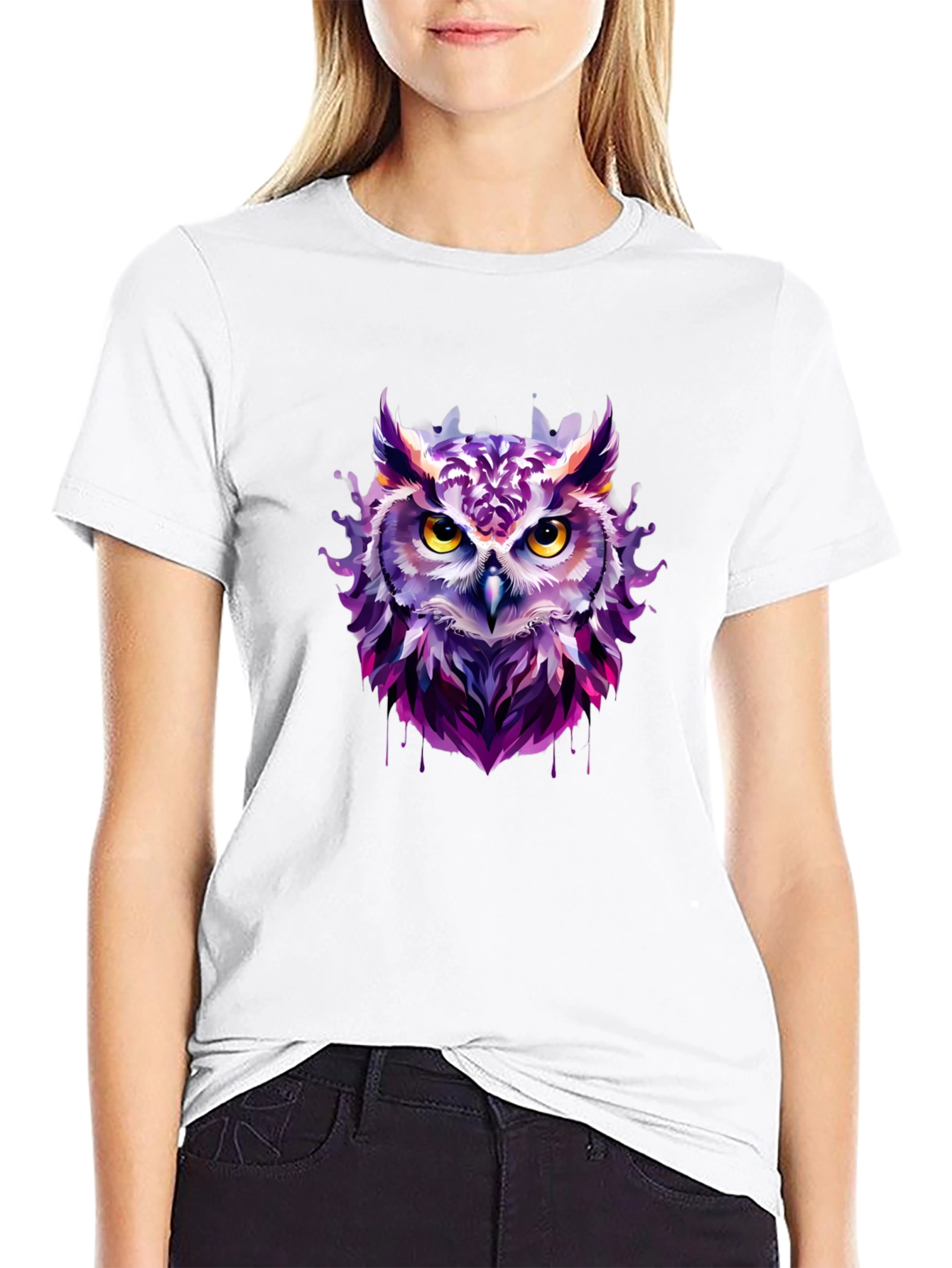 Artistic Owl Graphic Tee - Unique Design