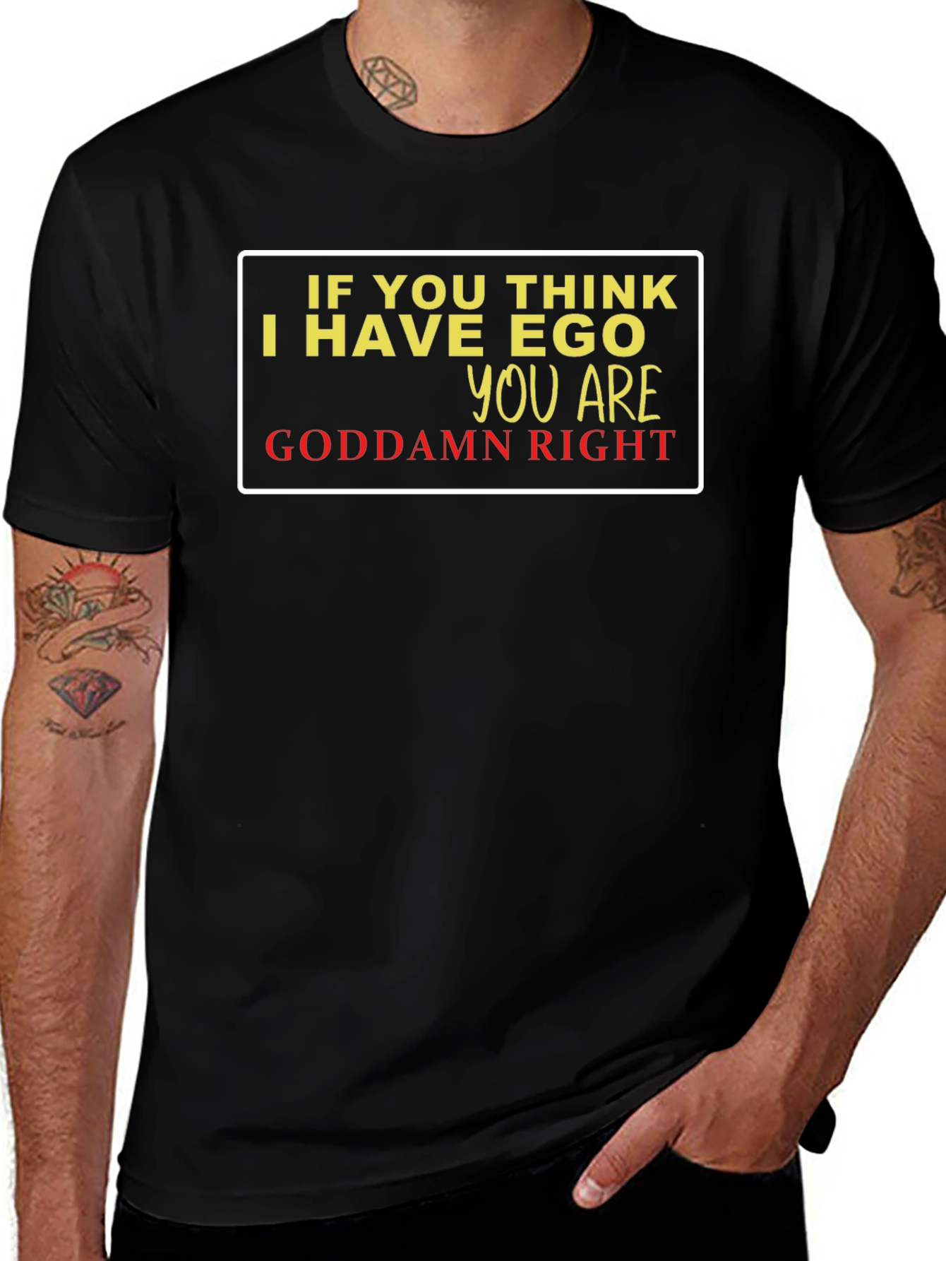 Ego Graphic Tee - Black Sarcastic Humor T-Shirt