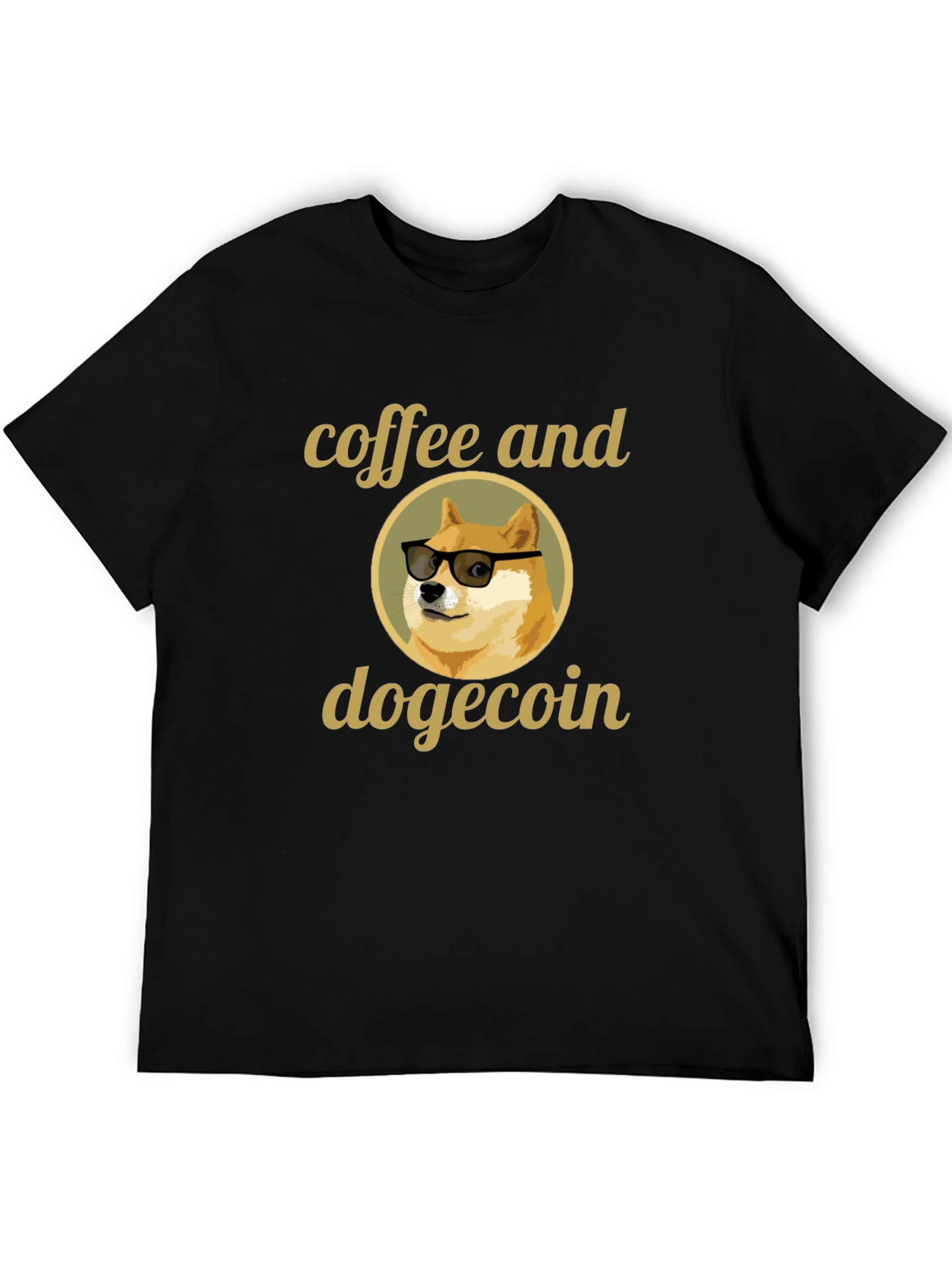 Coffee and Dogecoin Graphic T-Shirt