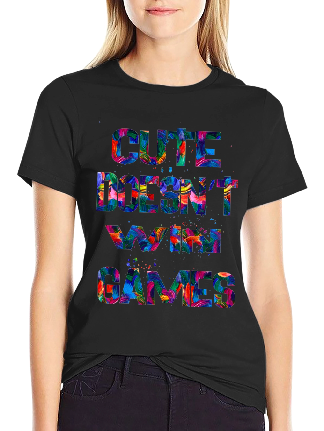 Cute Doesnt Win Games Graphic T-Shirt
