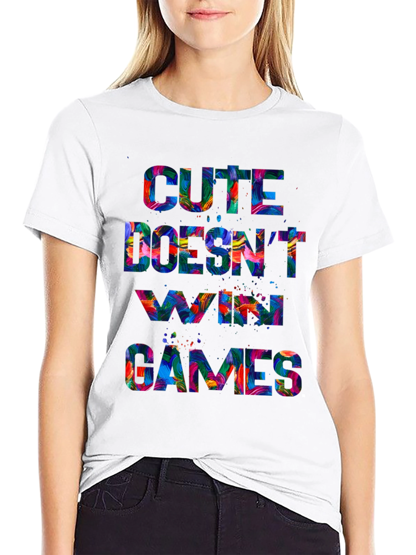 Cute Doesnt Win Games Graphic T-Shirt