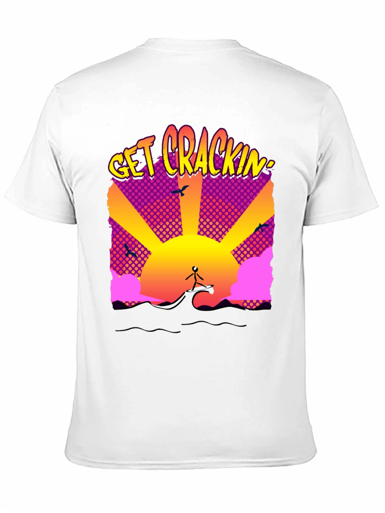 Get Crackin Graphic T-Shirt - Surfing Sunrise