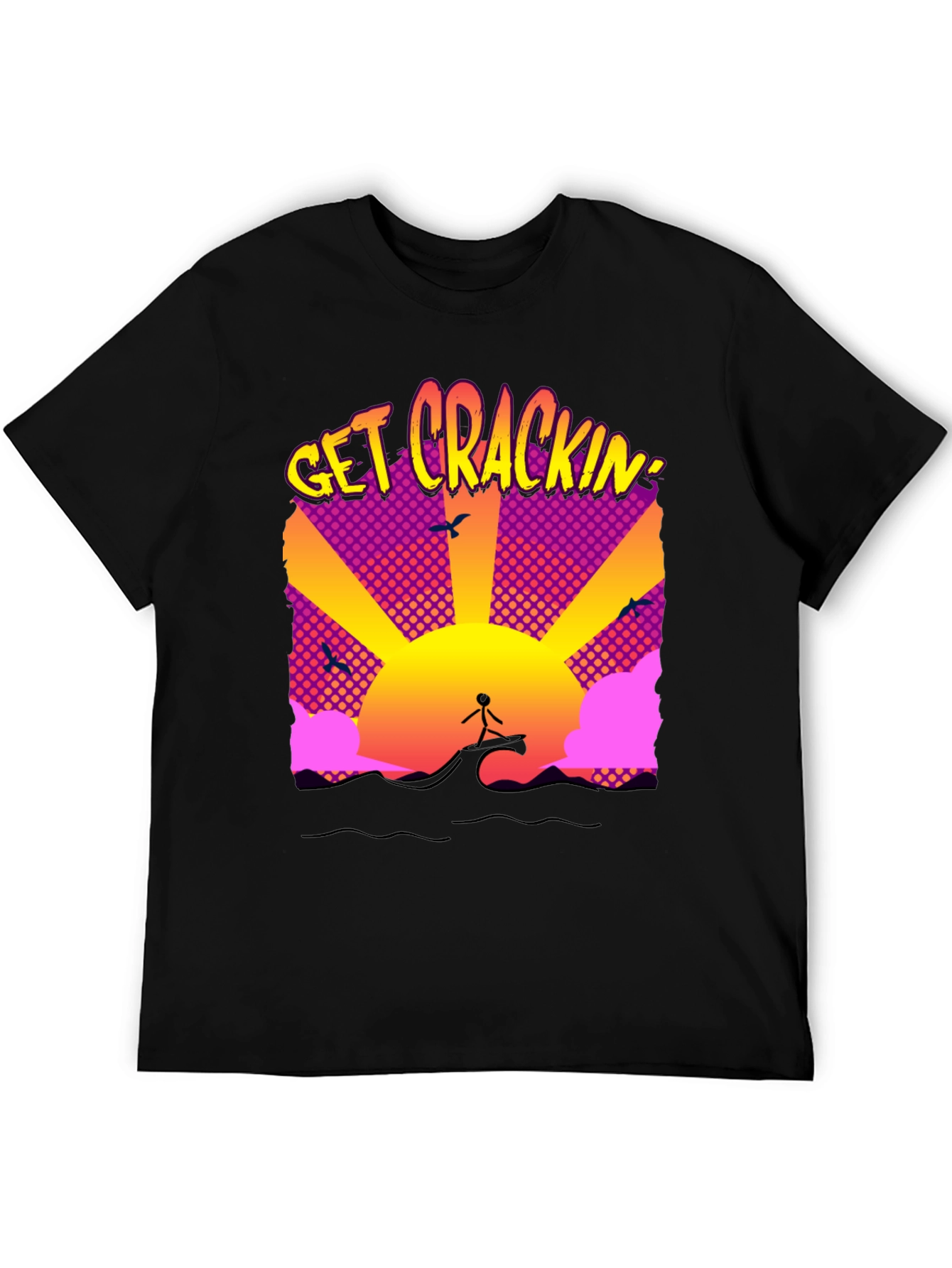 Get Crackin Graphic T-Shirt - Surfing Sunrise